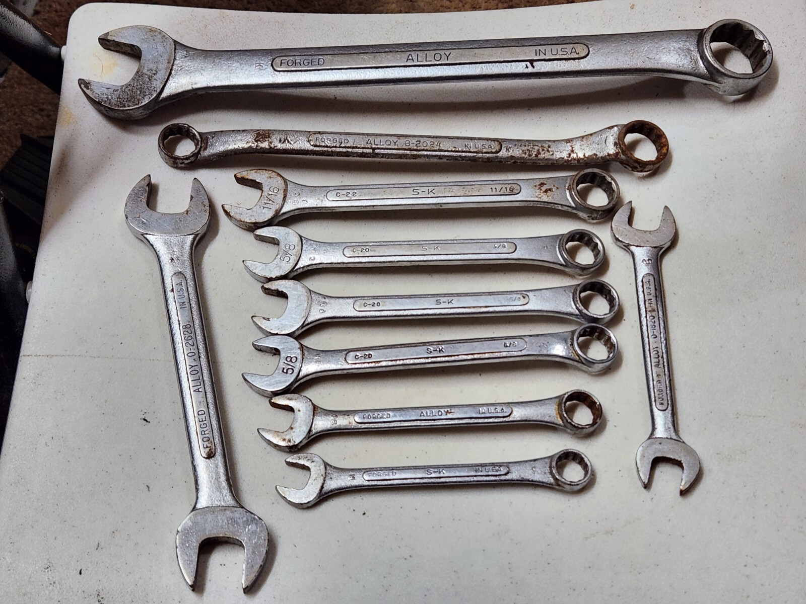 SK S-K Lectrolite 1 1/16″ 11/16″ 5/8″ 9/16″ 1/2″ 7/8″ 13/16″ 10 Wrenches Lot USA