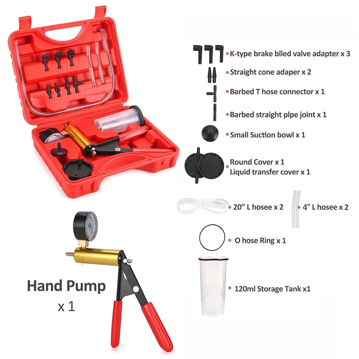 Auto Fluid Tester with Gauge Adapters 2 in 1 Handheld Pistol Test Tools for Car