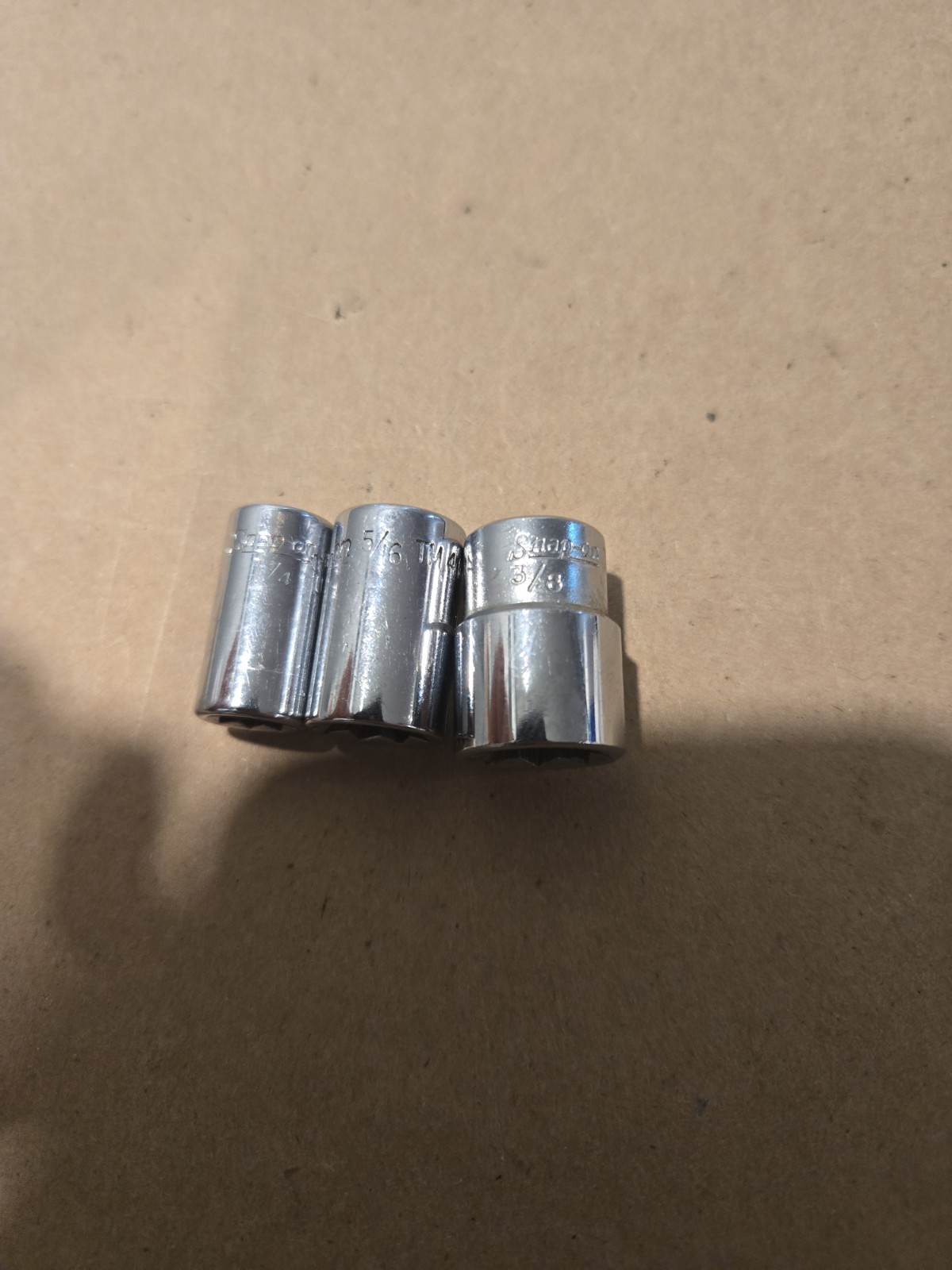 Snap On 1/4″ Drive 1/4″,5/16″,3/8″ 8PT SAE Chrome Double Square Sockets USA Lot