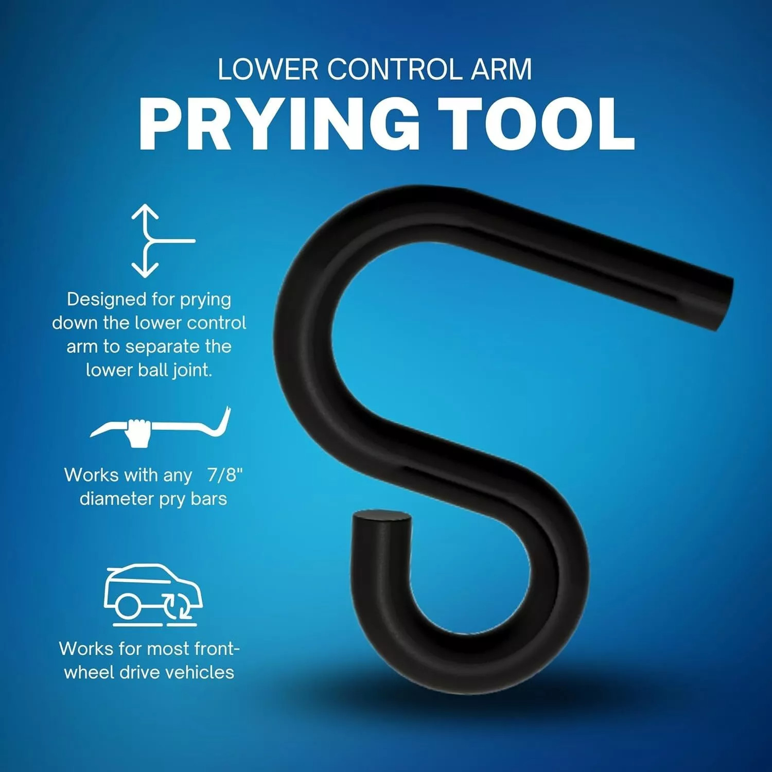 Automotive Ball Joint S Bar Hook Remover Tool Lower Control Arm Prying Tool US