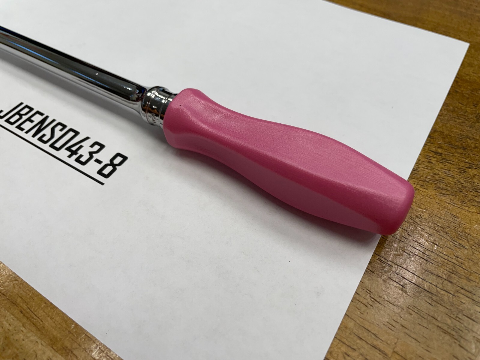 Snap-on Tools NEW PEARL PINK 3/8″ Drive Hard Grip Long Fixed Ratchet FHLD80PP