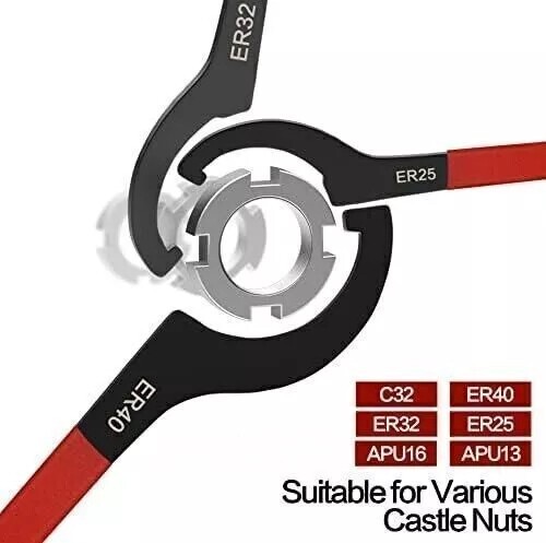 6Pcs Coilover Spanner Wrench Set C-Shape Shock Spanner Hook Wrench Tools Newest