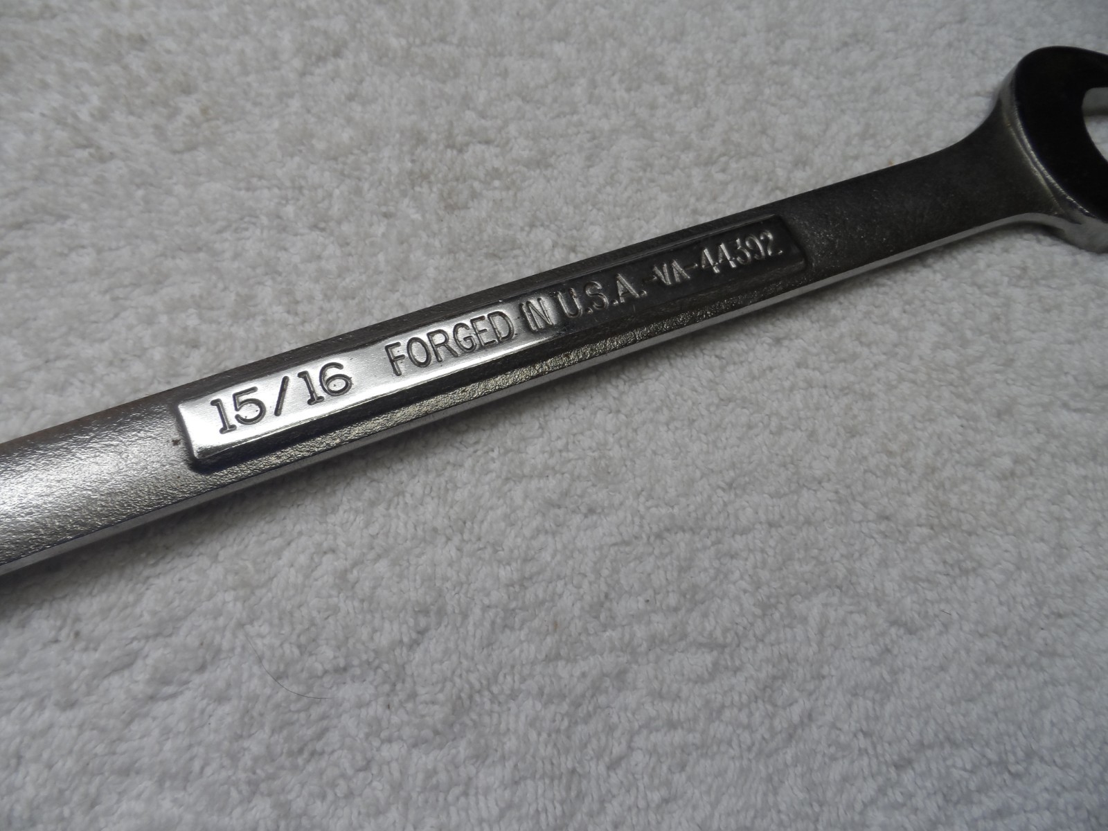 Craftsman SAE Satin Combination Wrench, 6pt, USA NOS, 15/16″ – PN 44392 (pics)