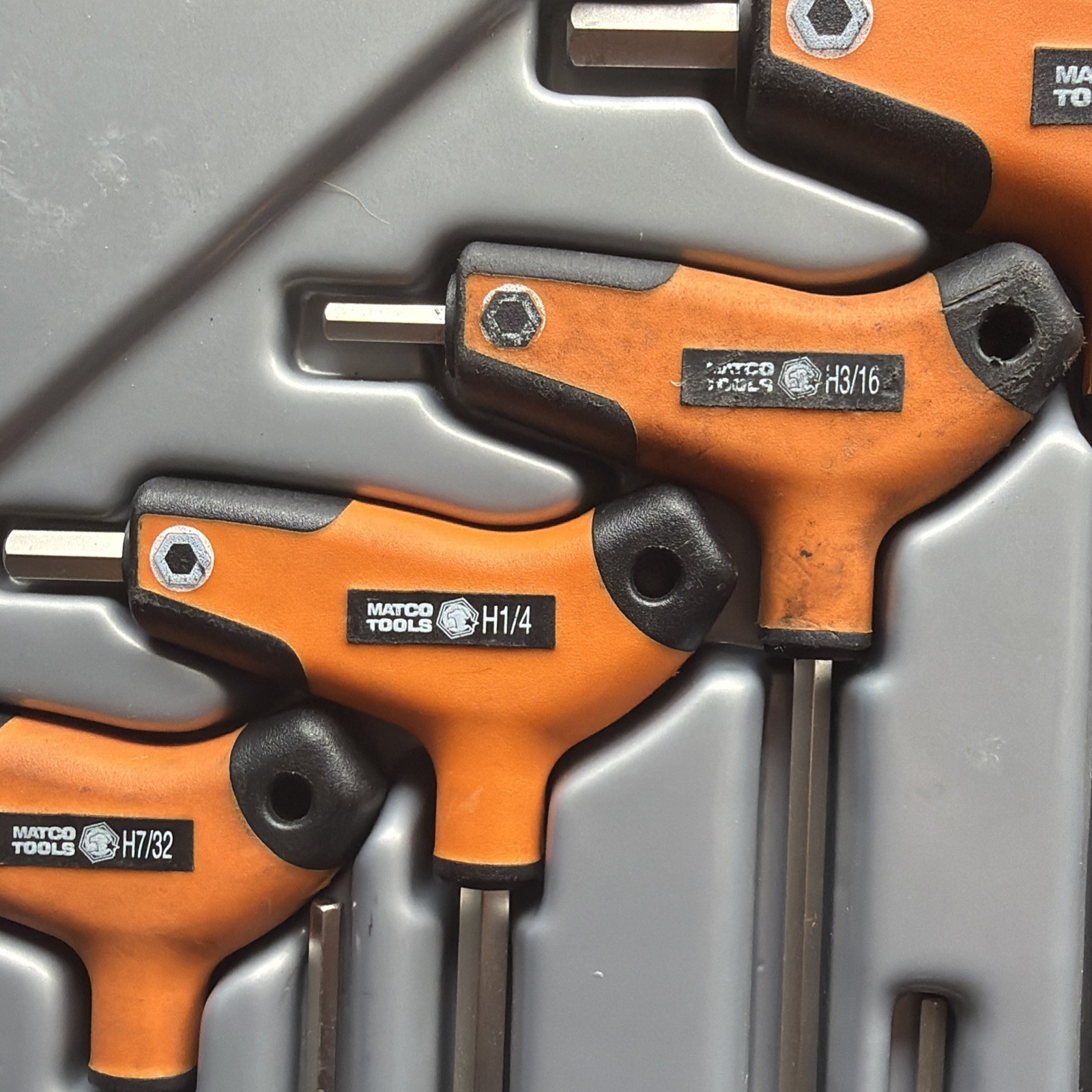 Matco Tools SAE T-Handle Long Short Combination Hex Key Wrench Set Orange STX9