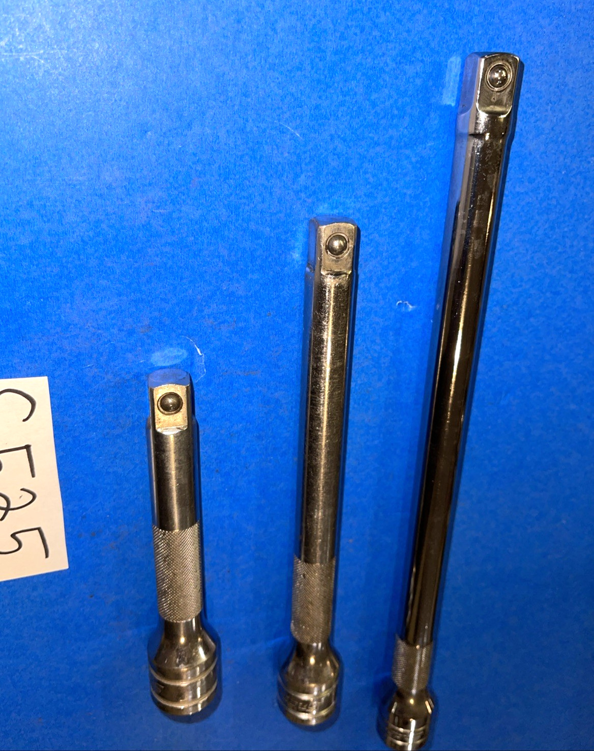 SNAP-ON TOOLS 3 PIECE 1/2 DRIVE KNURLED EXTENSIONS 5, 8, 11 INCH