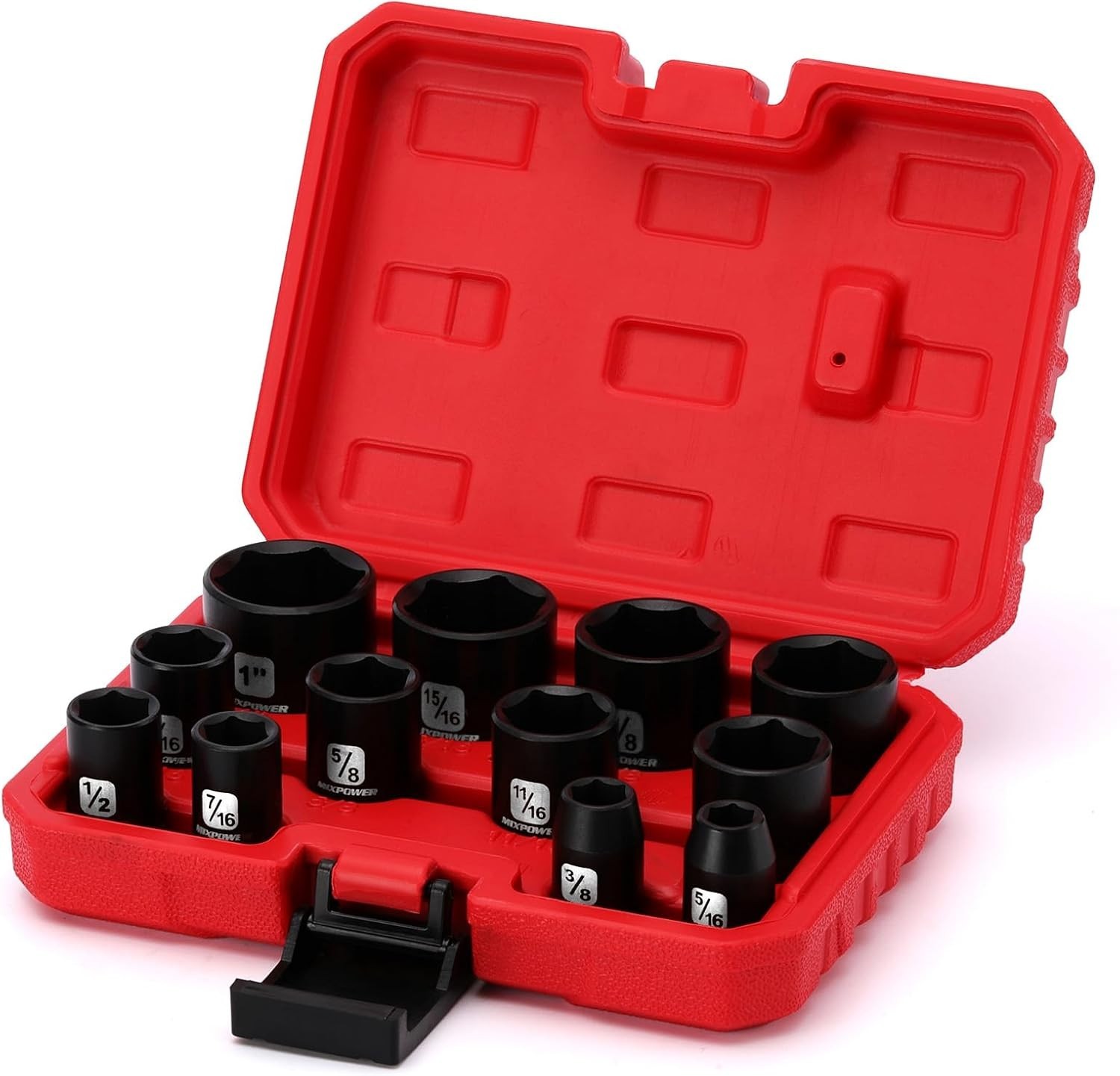 Expert 12 Piece CR-V Socket Set, 3/8-Inch Drive, Shallow, 6-Point Quality Tools
