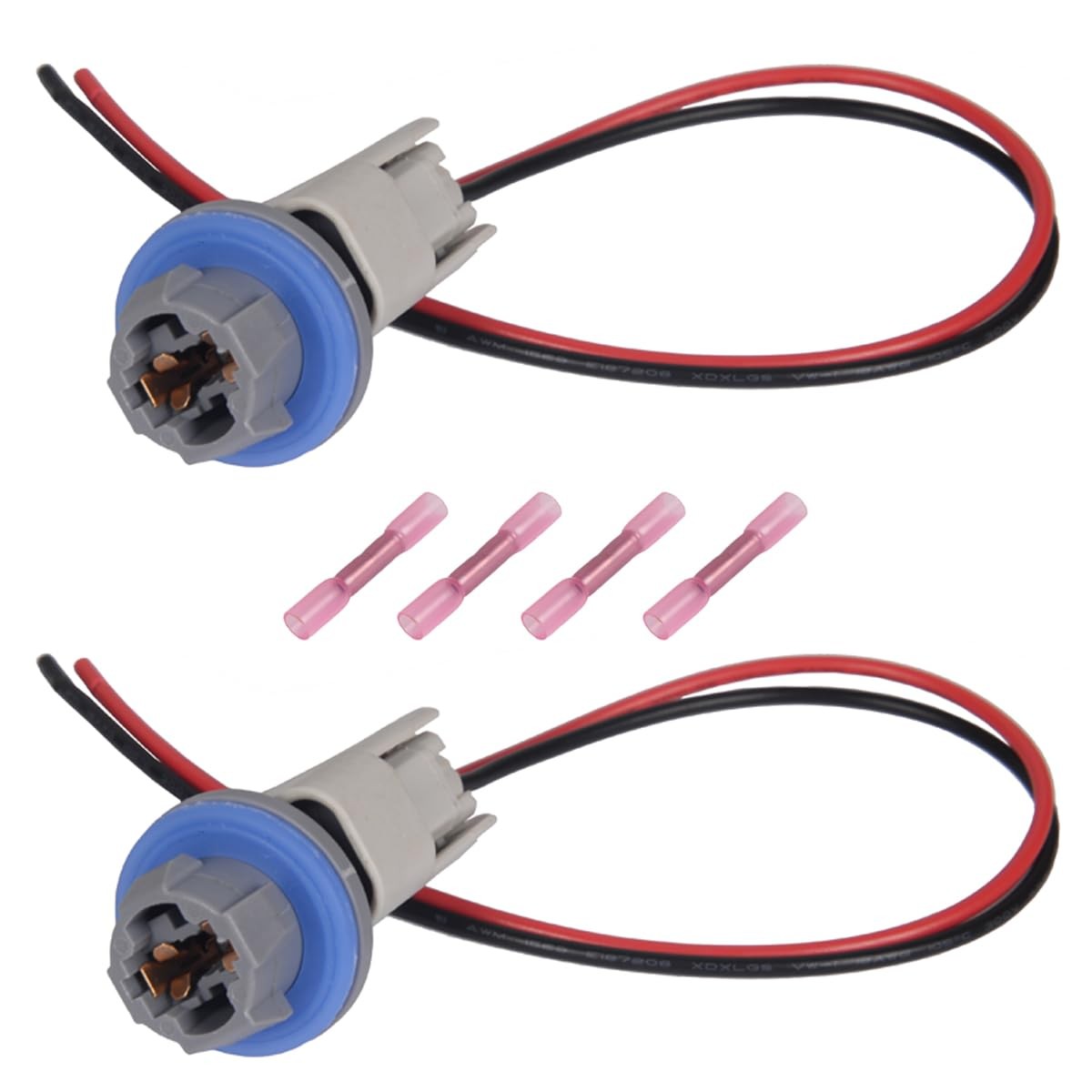 2 Set Rear License Plate Light Lamp Bulb Socket Connector Wiring Pigtail…
