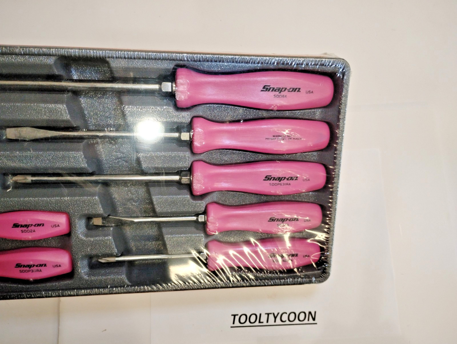 Snap-on Tools USA NEW NOS 7PC PEARL PINK Hard Handle Screwdriver Set SDDX70APP