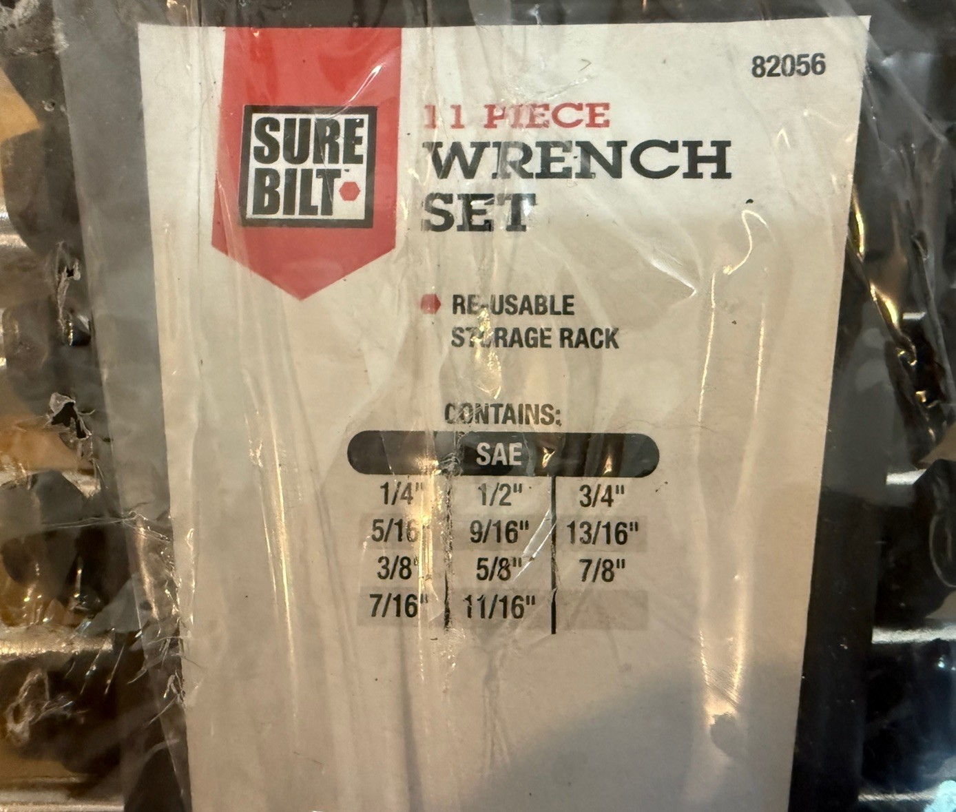 11pc Surebilt brand SAE wrench set with storage rack – NEW sealed package