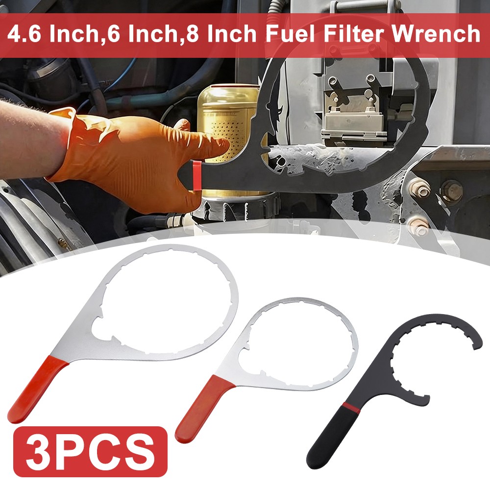 3 in 1 Fuel Filter Wrench Set 4.6/6/8 Inch For 380134 382 Detroit Diesel Truck