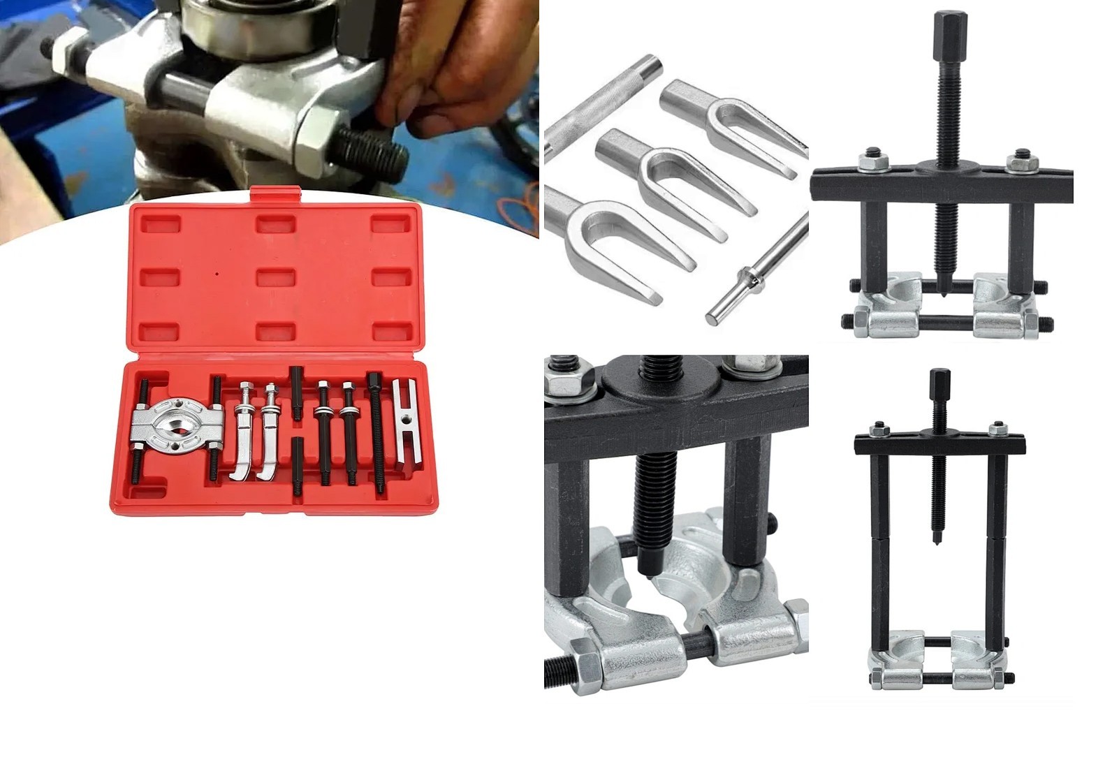 Mini 9pc Bearing Puller Separator Set 30-50mm Pull Out Jaw Gear Pulley Removal