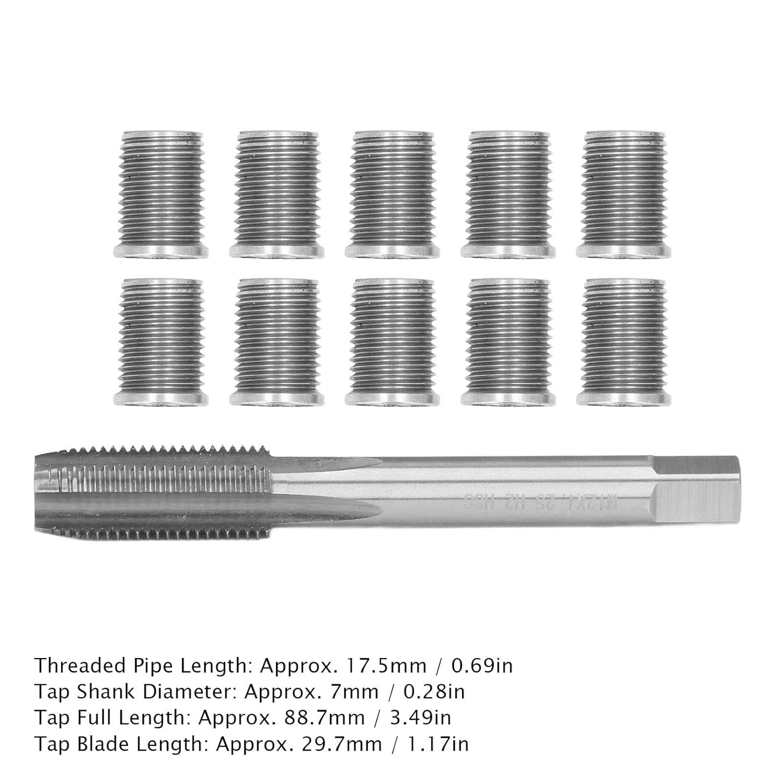 Spark Plug Thread Repair Kit M10x1.25 M12x1.25 Stainless Steel Engine Repair Tap