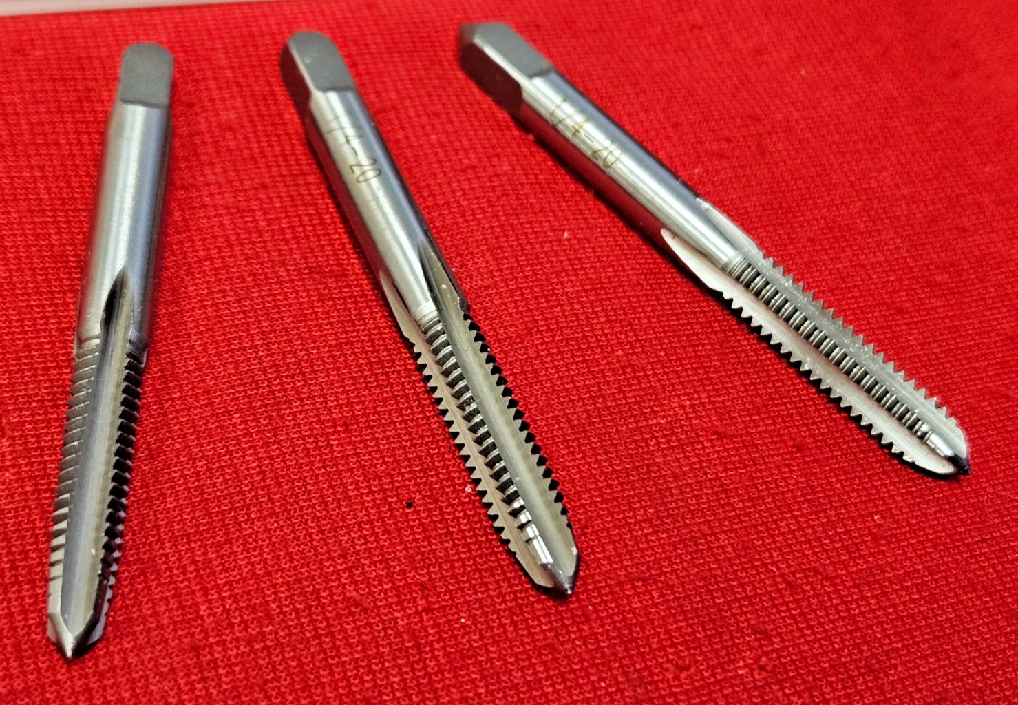 1/4-20 NF Carbon Steel Tap Set 3PC USA Irwin 2620 Taper Plug Bottom