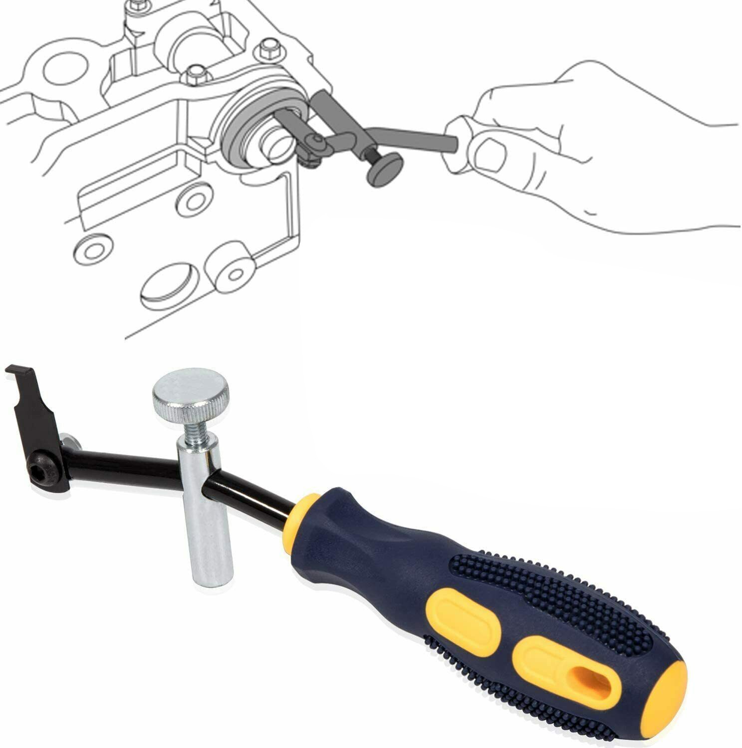 58430 Shaft Type Seal Puller W/ Spare Hook Crankshaft Camshaft Remover Auto Tool