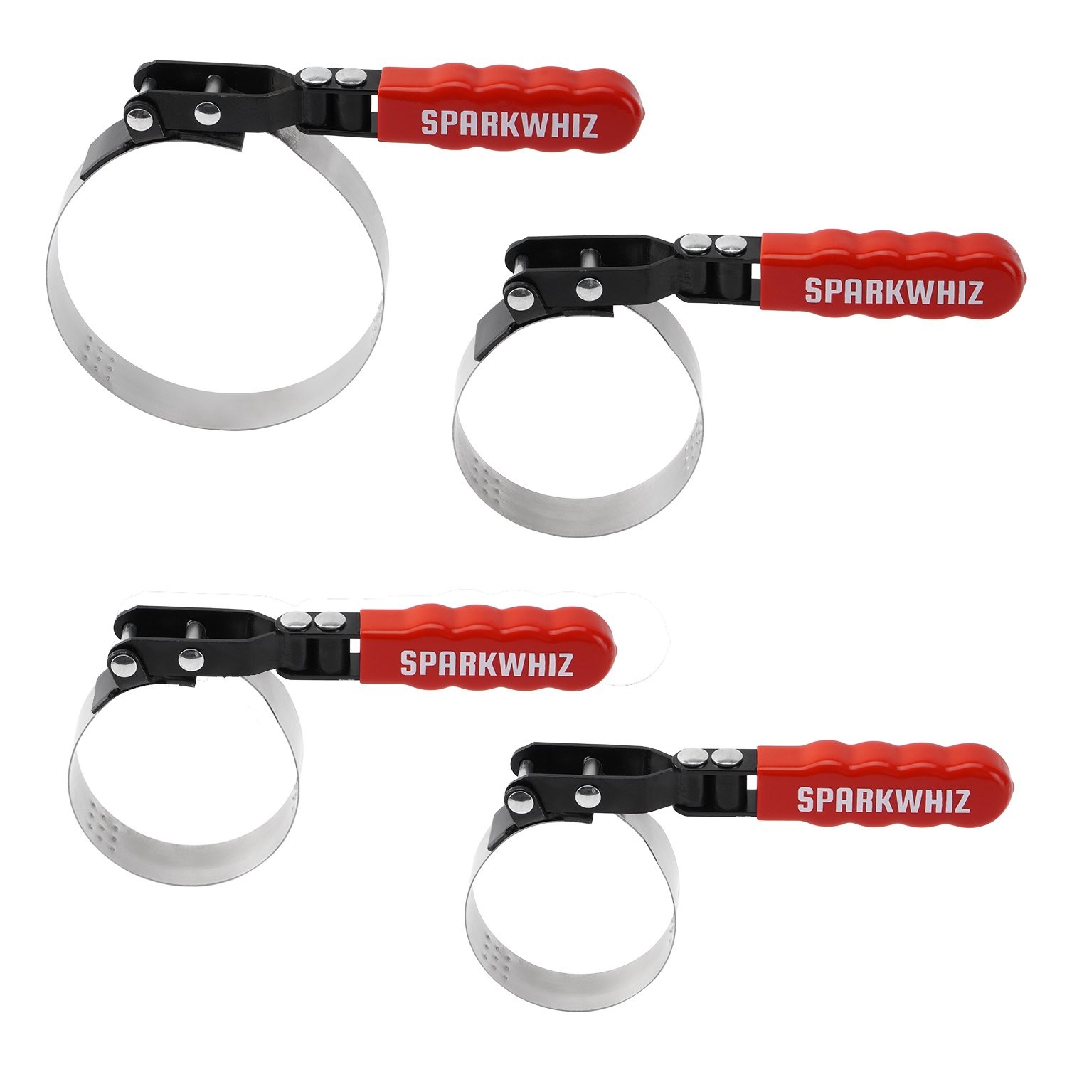 ‎4 Pack SPARKWHIZ Swivel Oil Filter Wrench Removal Tool 2-3/4″ – 5-1/4″ 4 Sizes