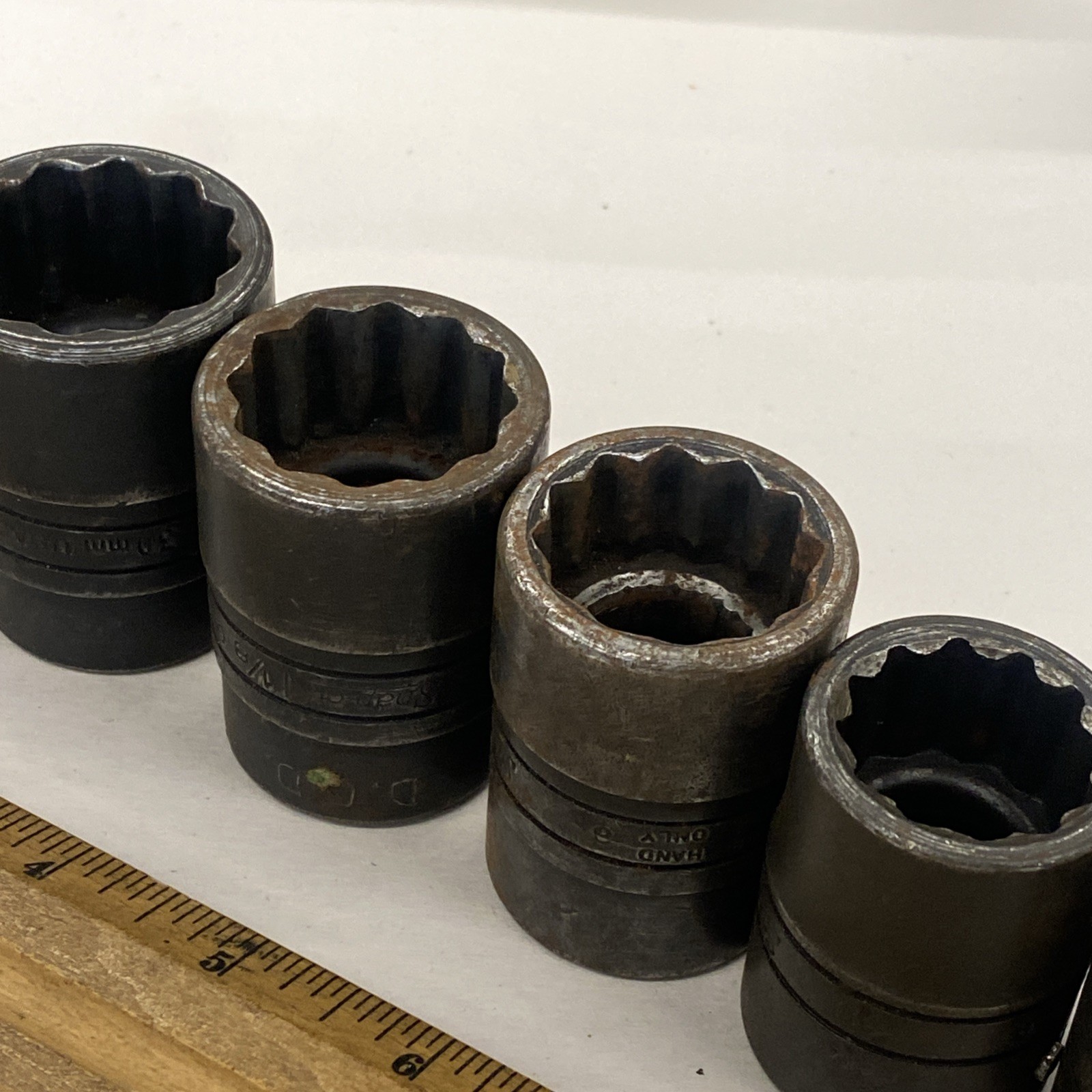Lot of 5 Snap-on USA 3/4 drive GLDH-Series Impact SAE/Metric Sockets 12 pt M0774