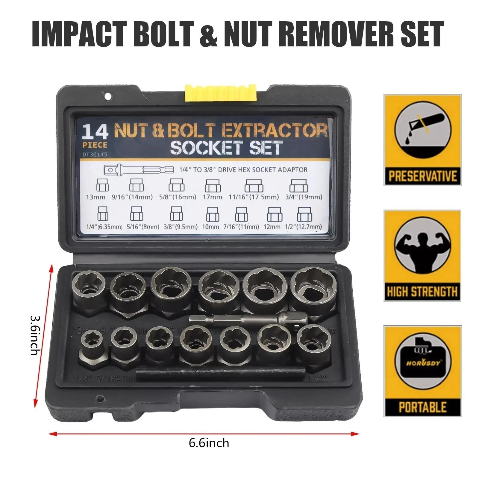 15PCS Impact Damaged Bolt Nut Screw Remover Tool Socket Threading Extractor New