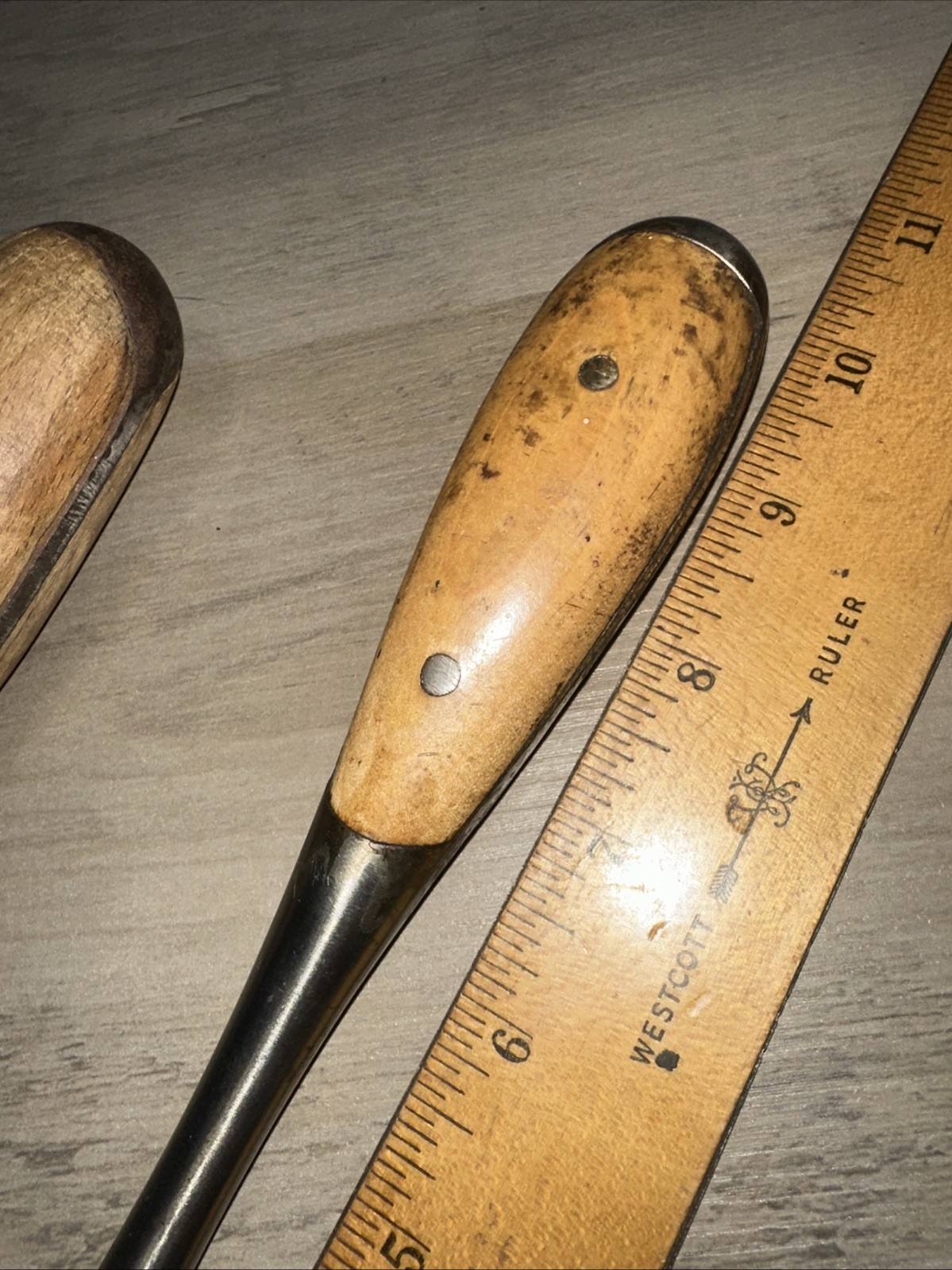 Vintage Federal Screwdriver Flat Slotted Wood Handle & Unbranded Perfect Handle