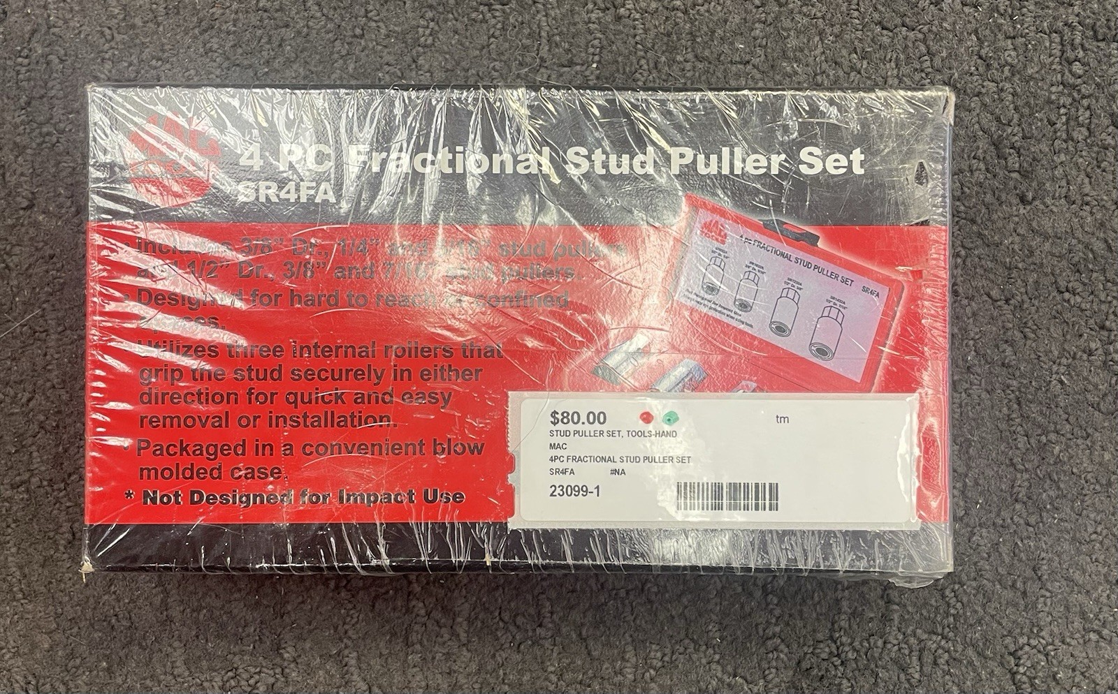 Brand New Sealed Mac Tools Fractional Stud Puller Set – 4-PC. SR4FA