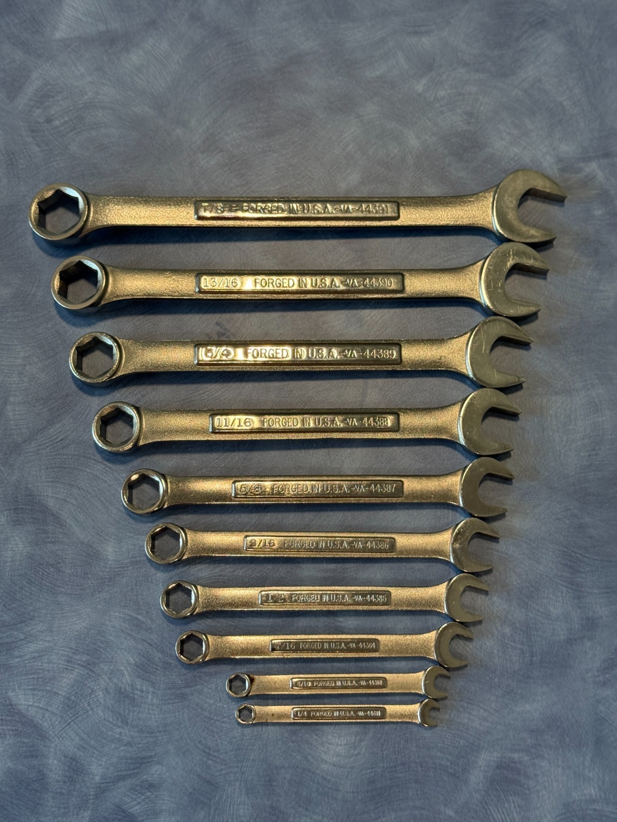 Vintage Craftsman USA 10 pc Combination Wrenches SAE VV Series