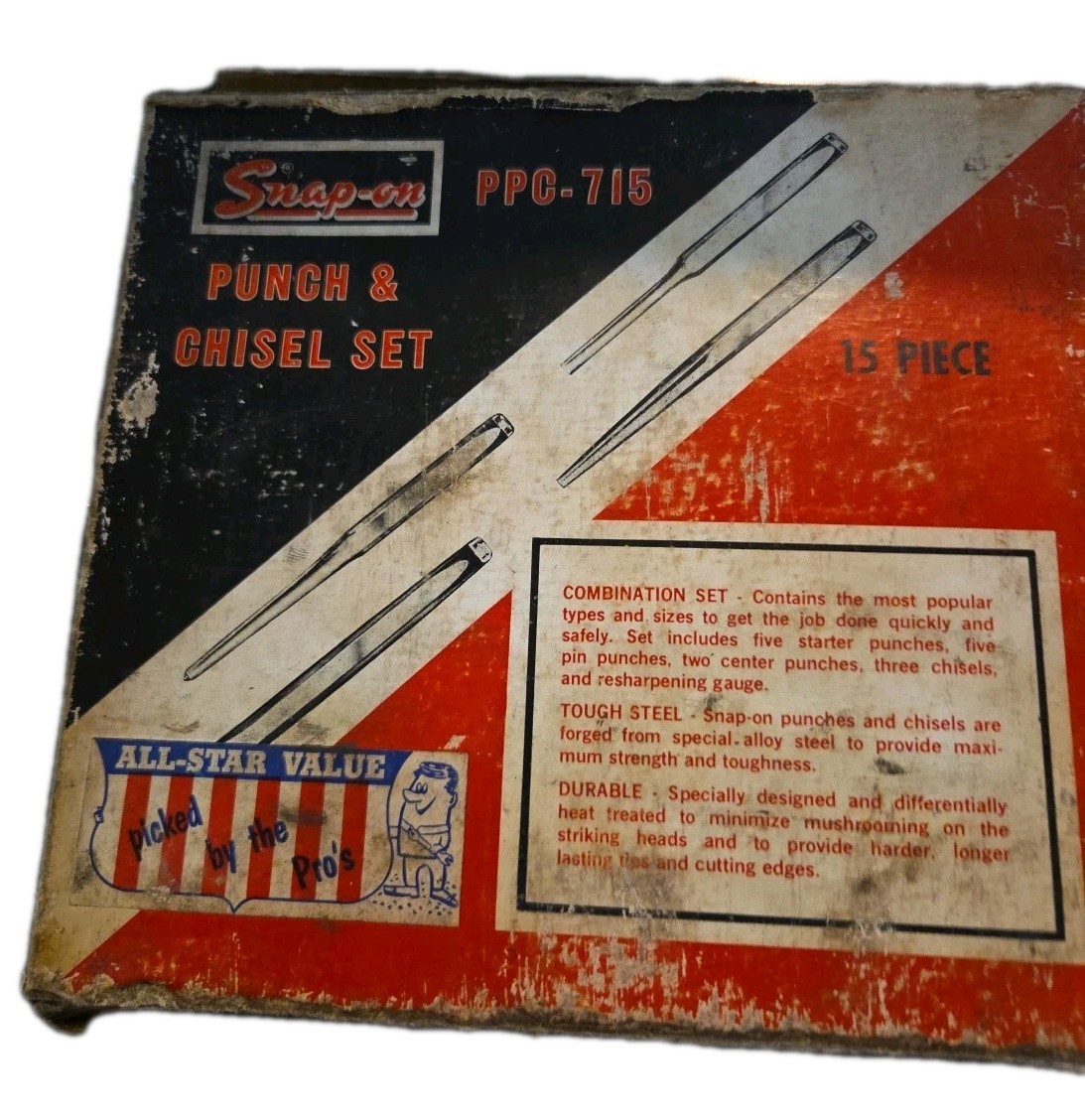 Snap-On Punch & Chisel Lot Of 4 – USA – PPC208 PPC108 PPC106 PPC812 Box Included