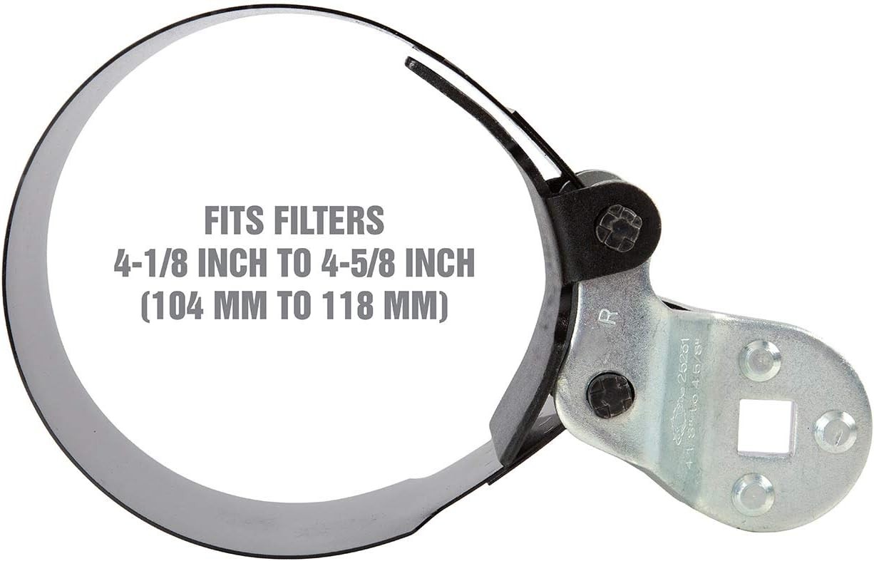 OEMTOOLS 25231 4-1/8 Inch to 4-5/8 Inch Heavy Duty Truck Oil Filter Wrench