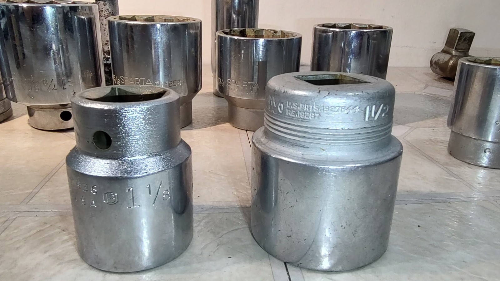 3/4″ Drive Socket Set 15 Pieces W/ Breaker Bar 2″ – 1-1/8″ Various Proto SK ETC