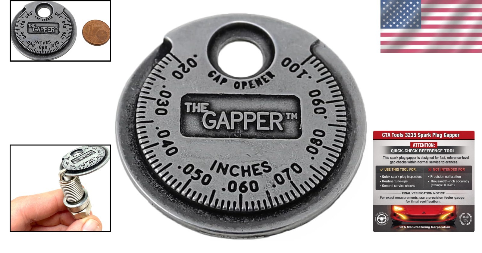 Professional 3235 Spark Plug Gap Tool – 0.020″ to 0.100″ Measurement Range