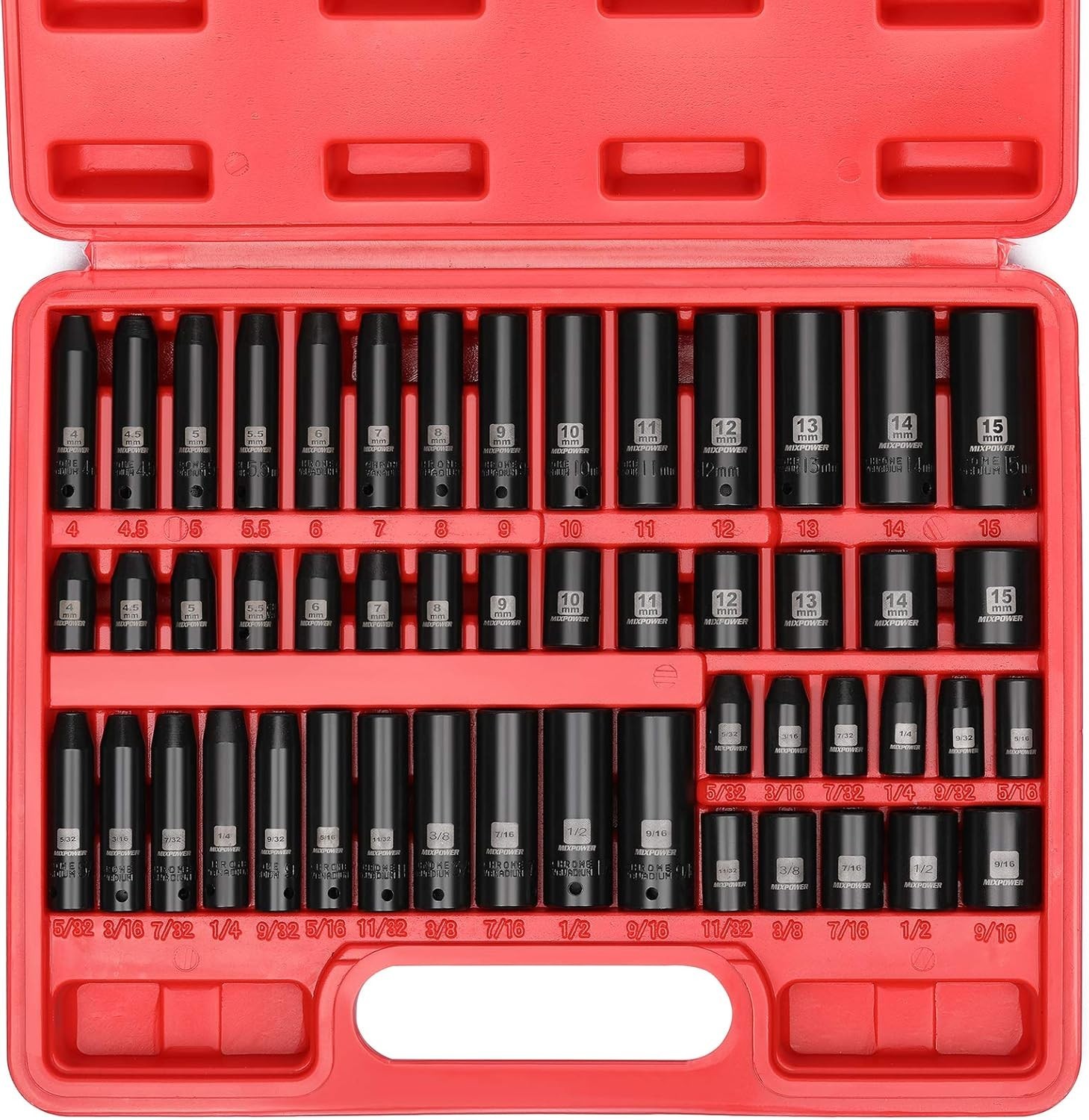 Versatile 1/4″ Impact Socket Set – 50 Pieces in Chrome Vanadium Steel