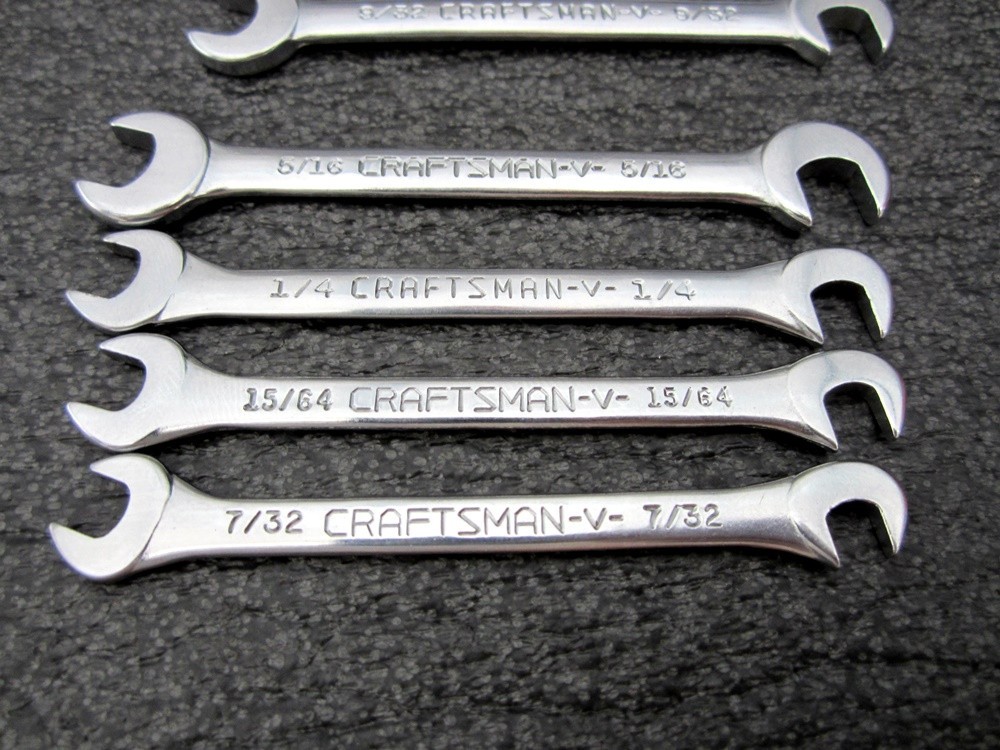 Vintage Craftsman 8pc SAE Ignition Open End Wrench Set 4306 Made in USA