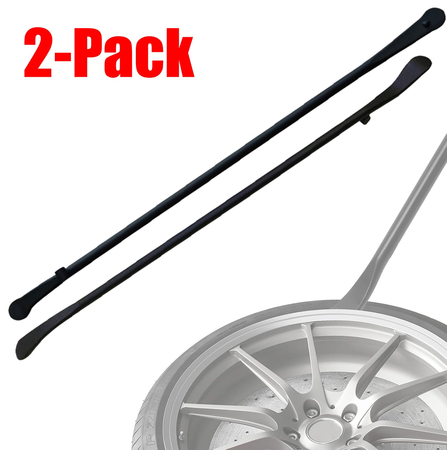 2Pack 34645 Tire Mount and Demount Iron Tubeless Tire Removal Tool 37″ Black