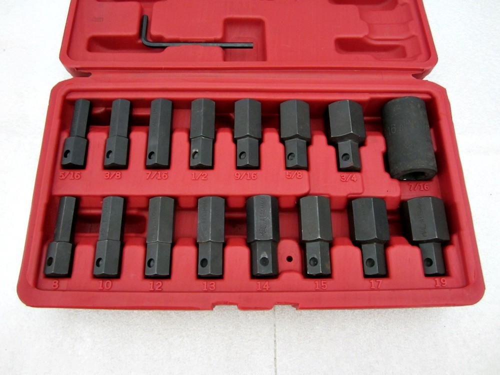 MAC Tools 1/2″ Drive 15pc SAE & Metric Hex Key Socket Set SVA15B