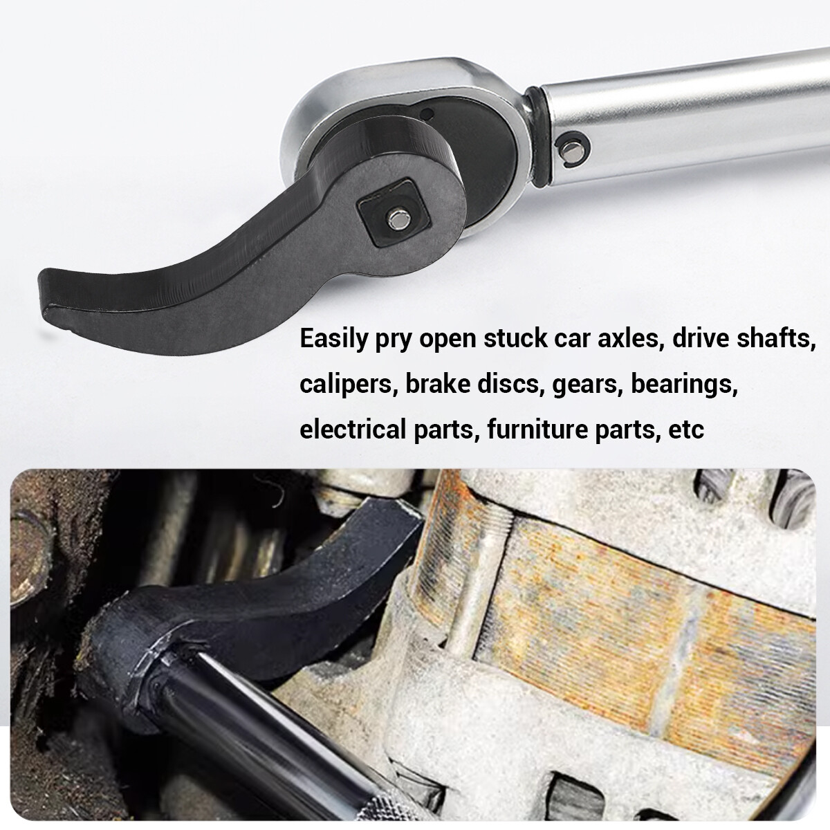 Pry Crowbar Adapter Head Pry Bar Wrench Adaptor Head Fit 1/2″ 3/8″ Drive Ratchet