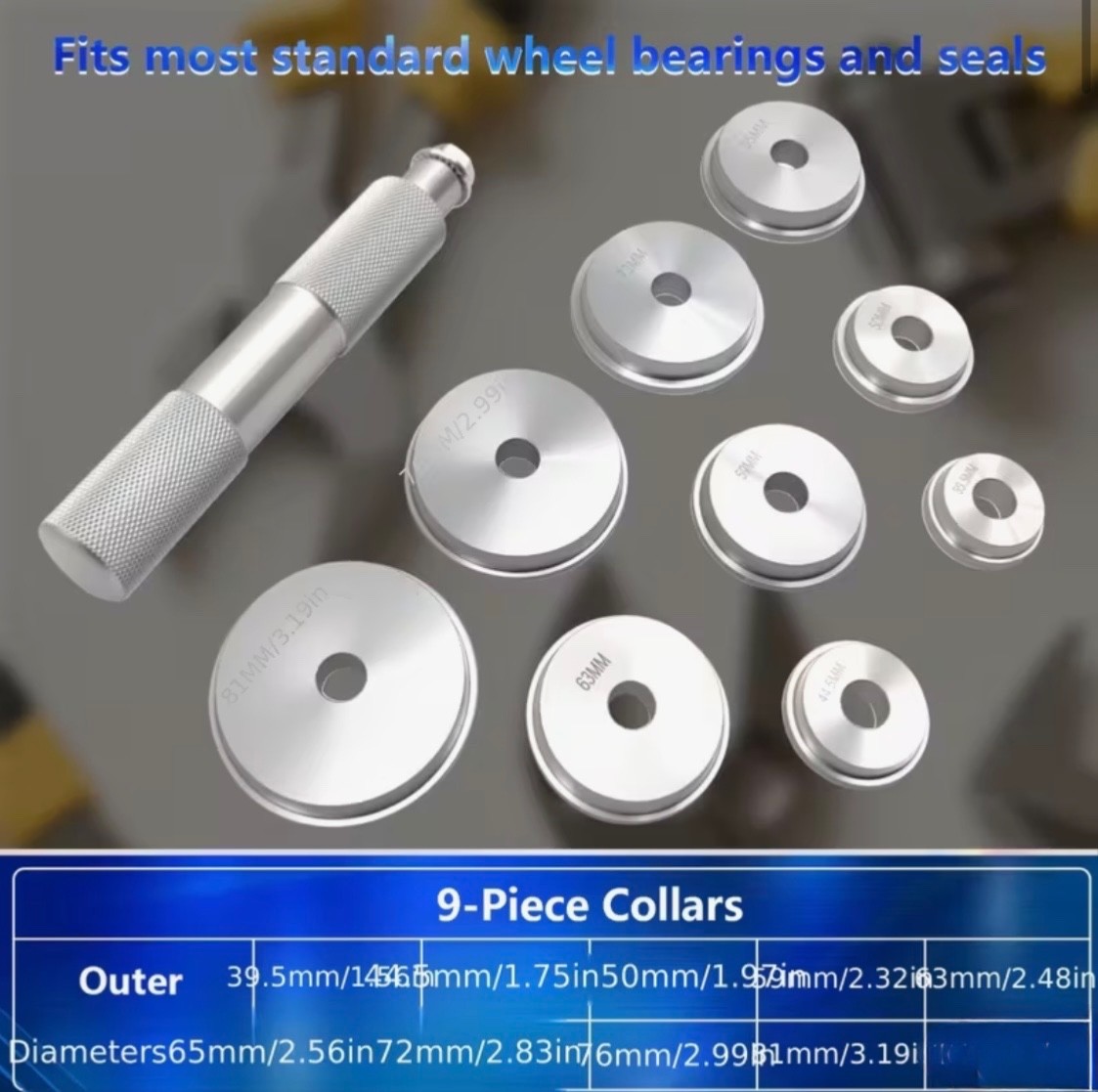 Bearing Press Kit Bushing Bearing Seal Driver Removal Tool Set 10 Pcs and Case