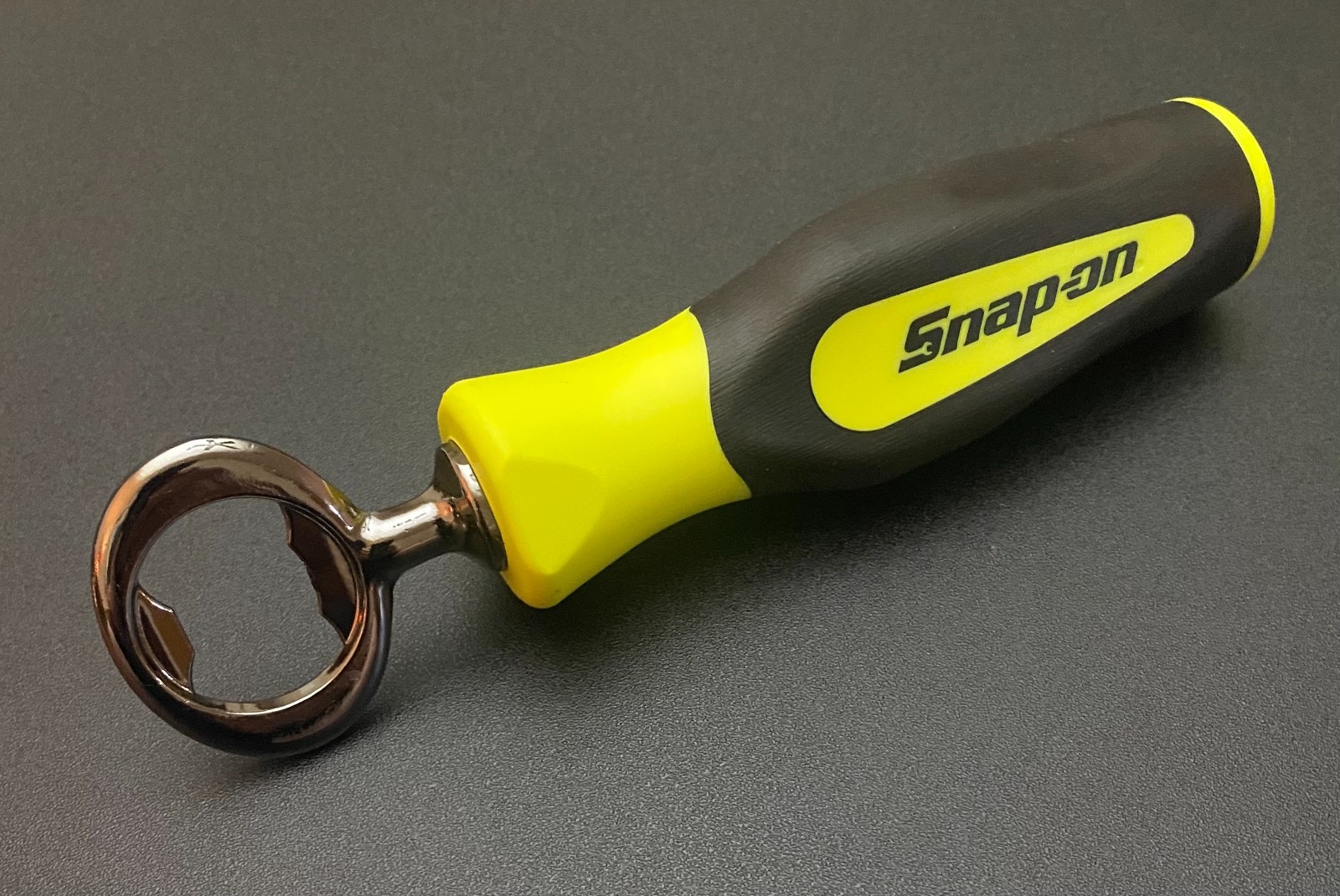 Snap-On Bottle Opener [ Seller’s Creation ] Dark Chrome Opener Hi-Vi Handle 6.5″