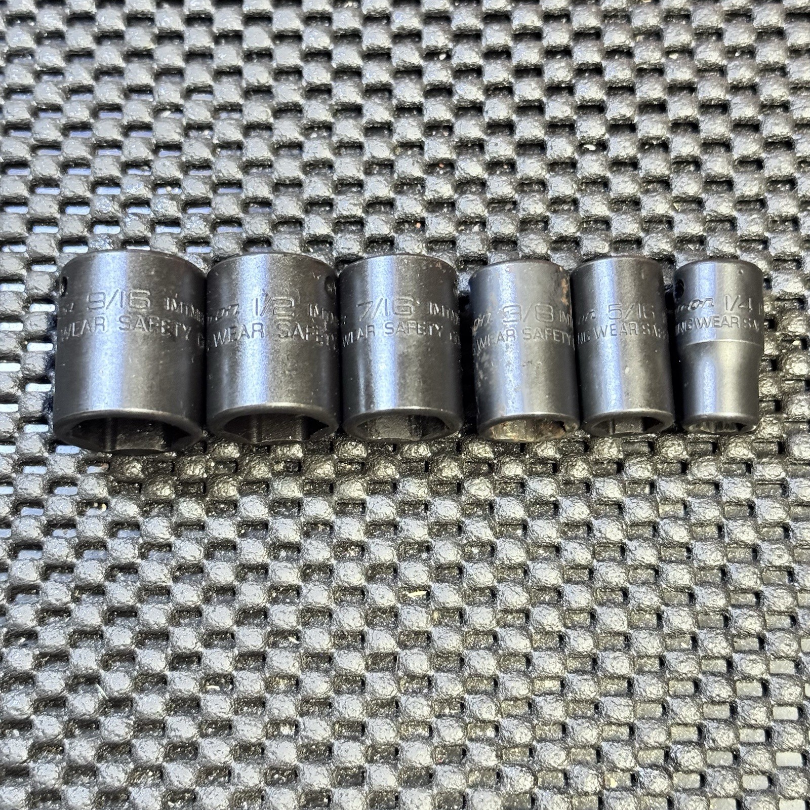 Snap-on 6pc Flank Drive Shallow Impact Socket Set 1/4″ Drive 6pt 1/4″-9/16″ IMTM