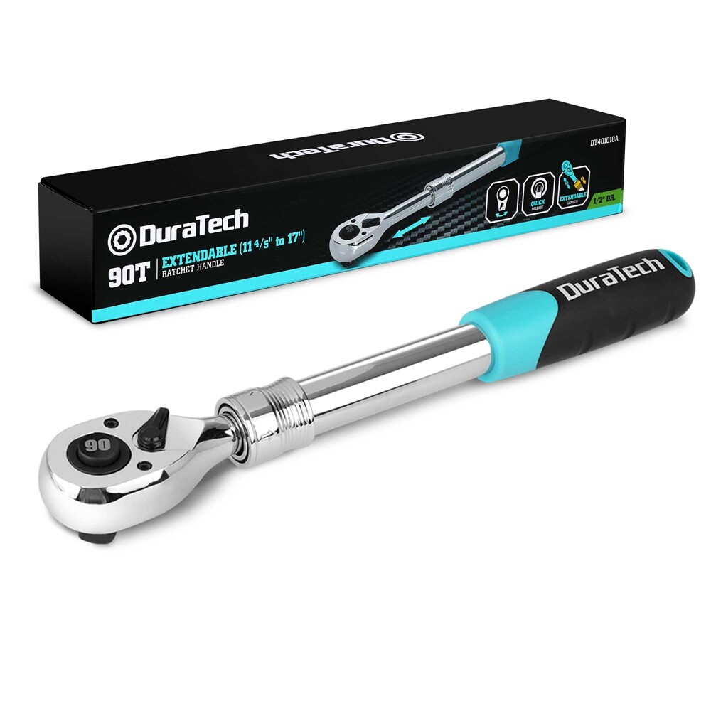 DURATECH 1/2″ Drive Ratchet 90-Tooth Quick-release Extendable Ratchet 5 Sections