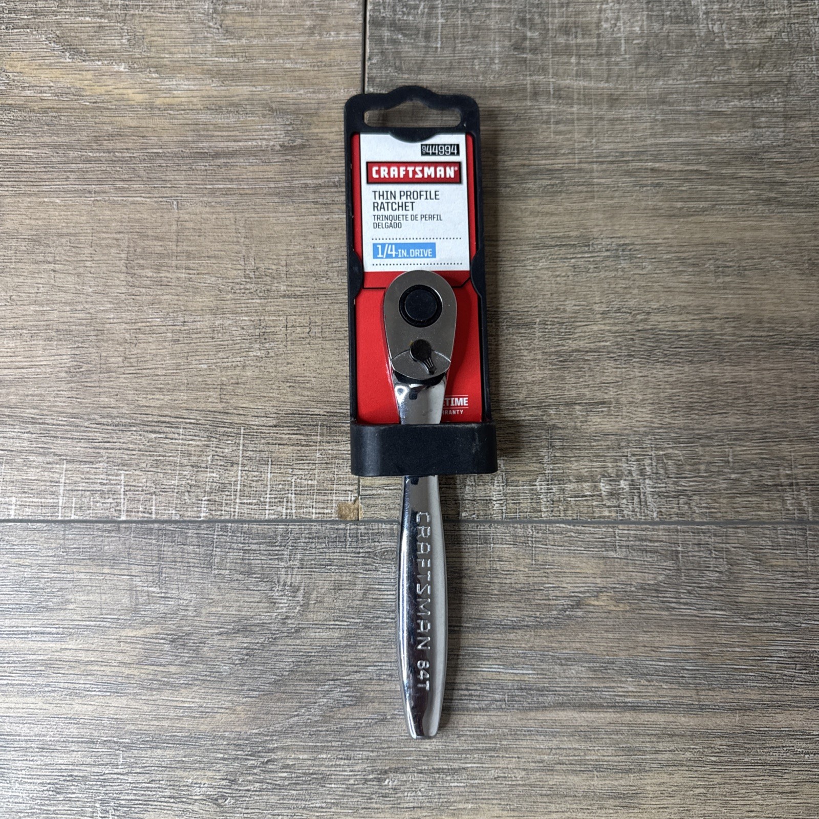 Sears Craftsman Nos 1/4” Thin Profile Full Polish Ratchet 44994 L-AF