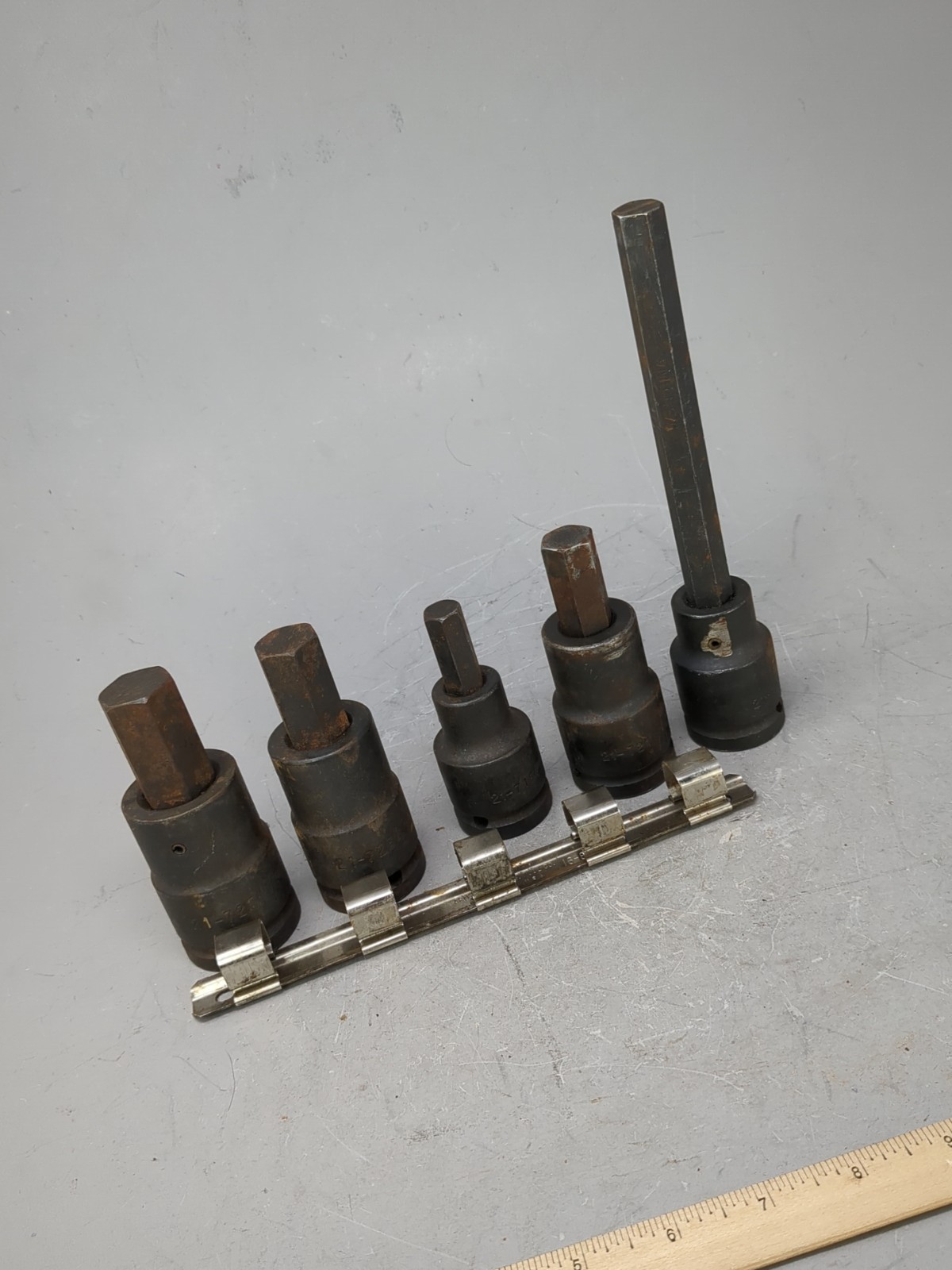 Armstrong 5 Pc XL Impact Hex Bit Socket Set 3/4″ Drive Rail SAE USA 9/16 To 1″