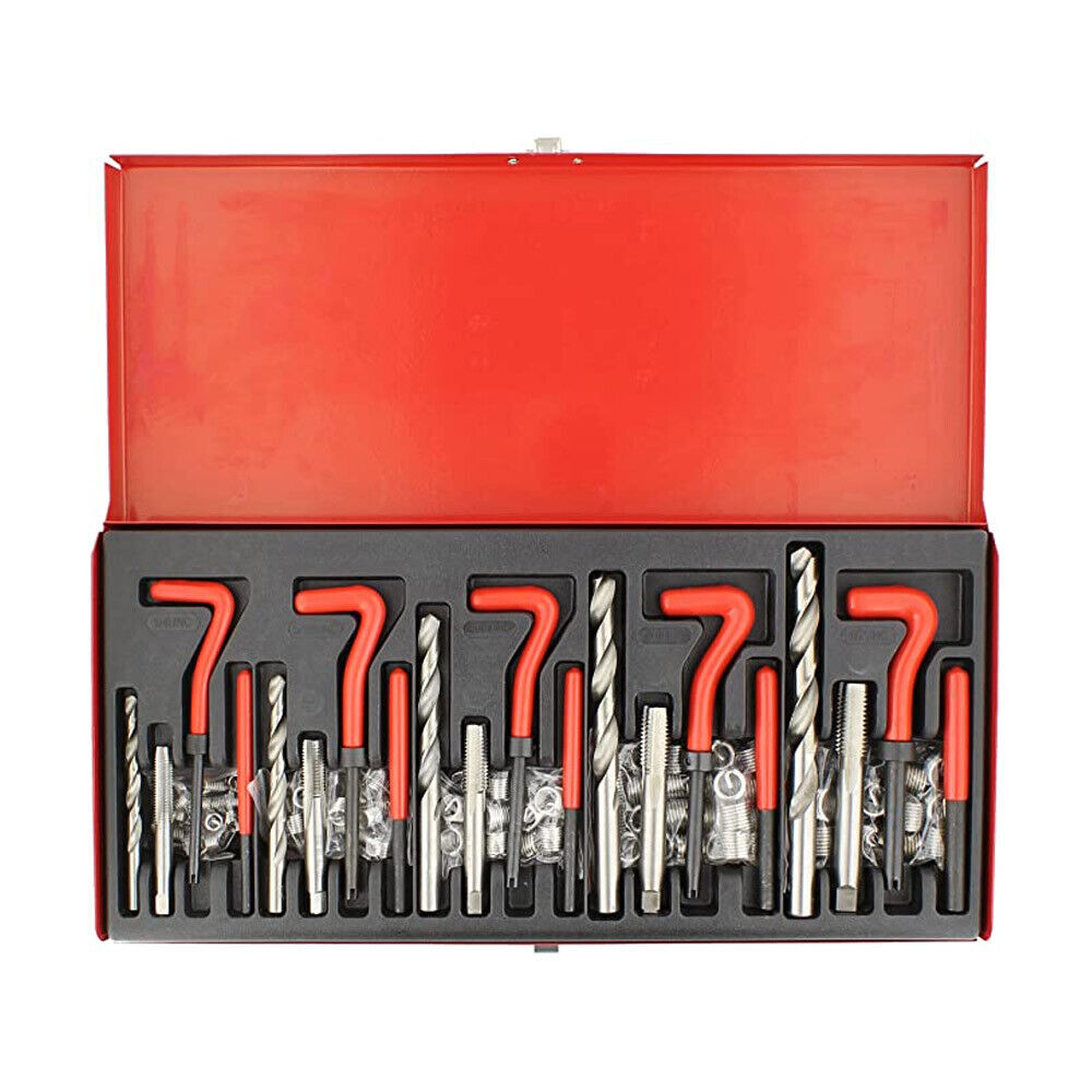 131 Pcs Thread Repair Insert Kit Metric M5 M6 M8 M10 M12 Helicoil Pro Coil Tool