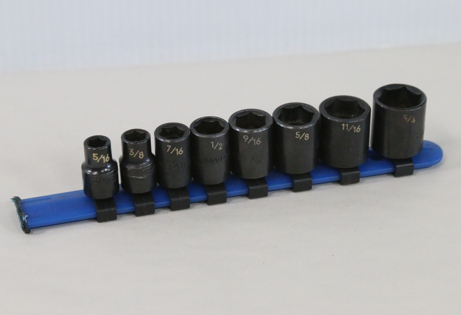 Matco SAE Standard 6 Point Impact Socket Set 5/16″- 3/4″ Pre Owned Free Shipping