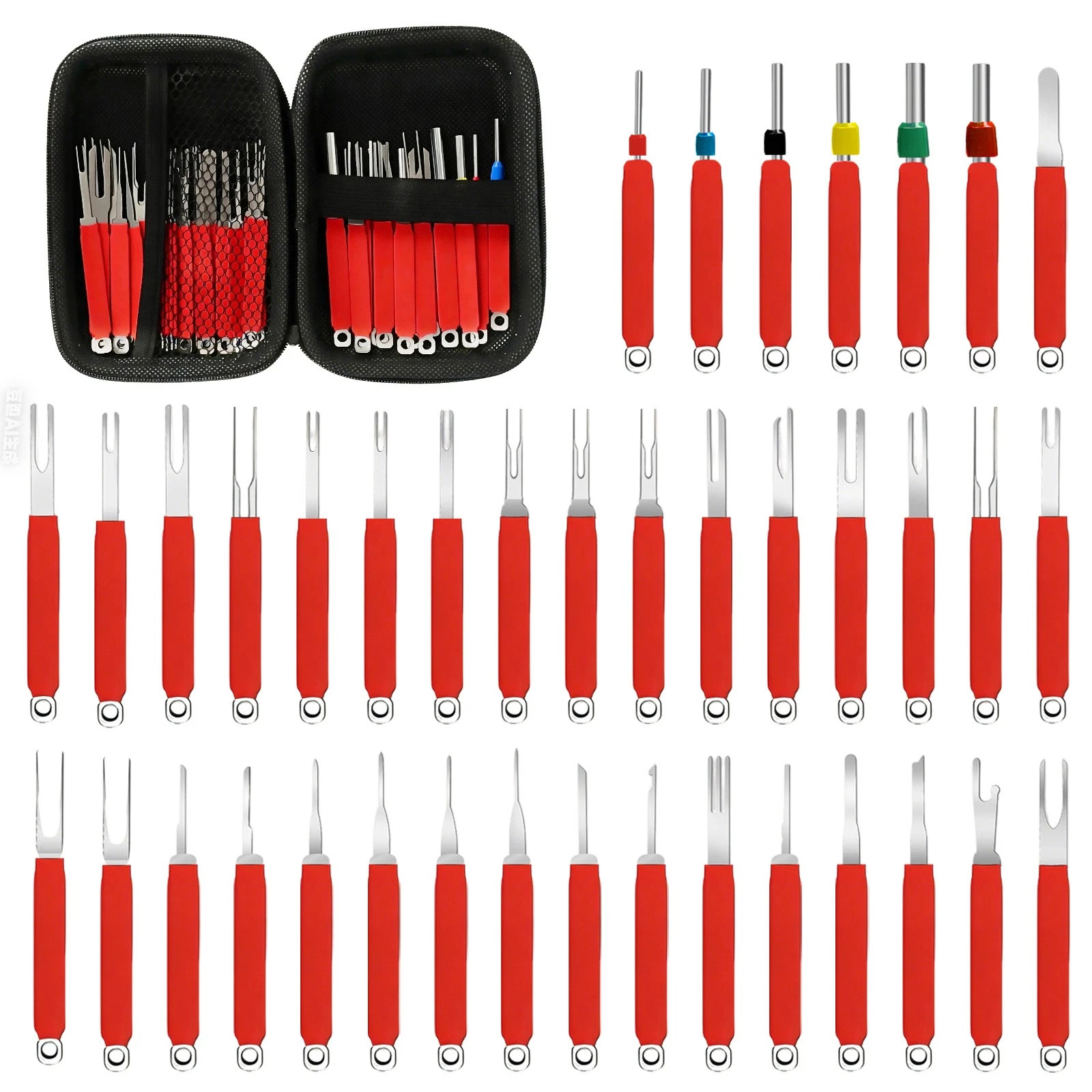 39PCS/Set Auto Terminal Pin Removal Tool Kit Wiring Harness Connector Depinning