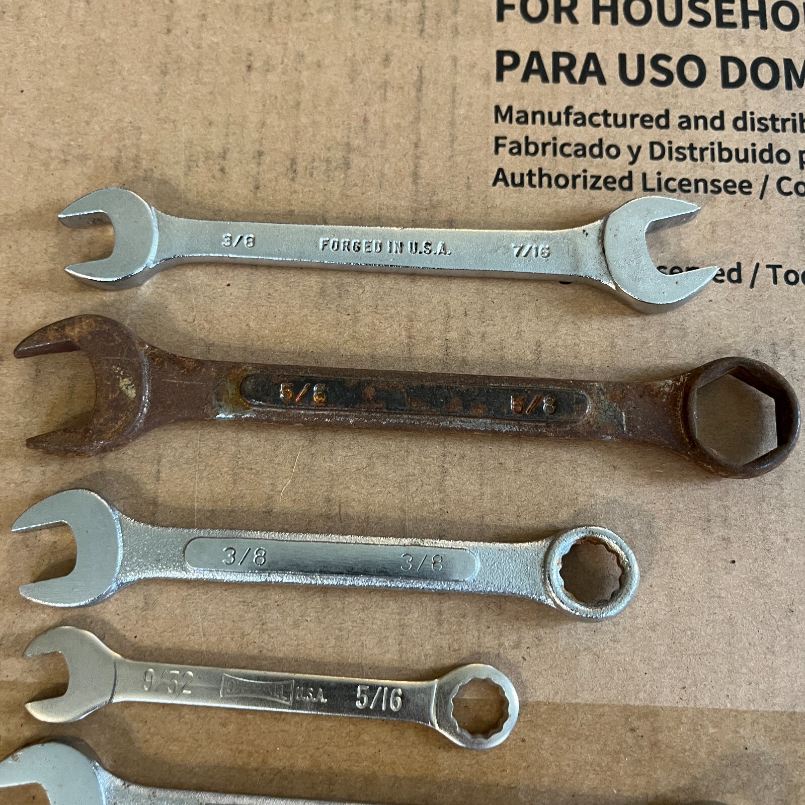 15 Combination Wrenches SAE Hand Tools Forged Steel – Lot of 15 Vintage