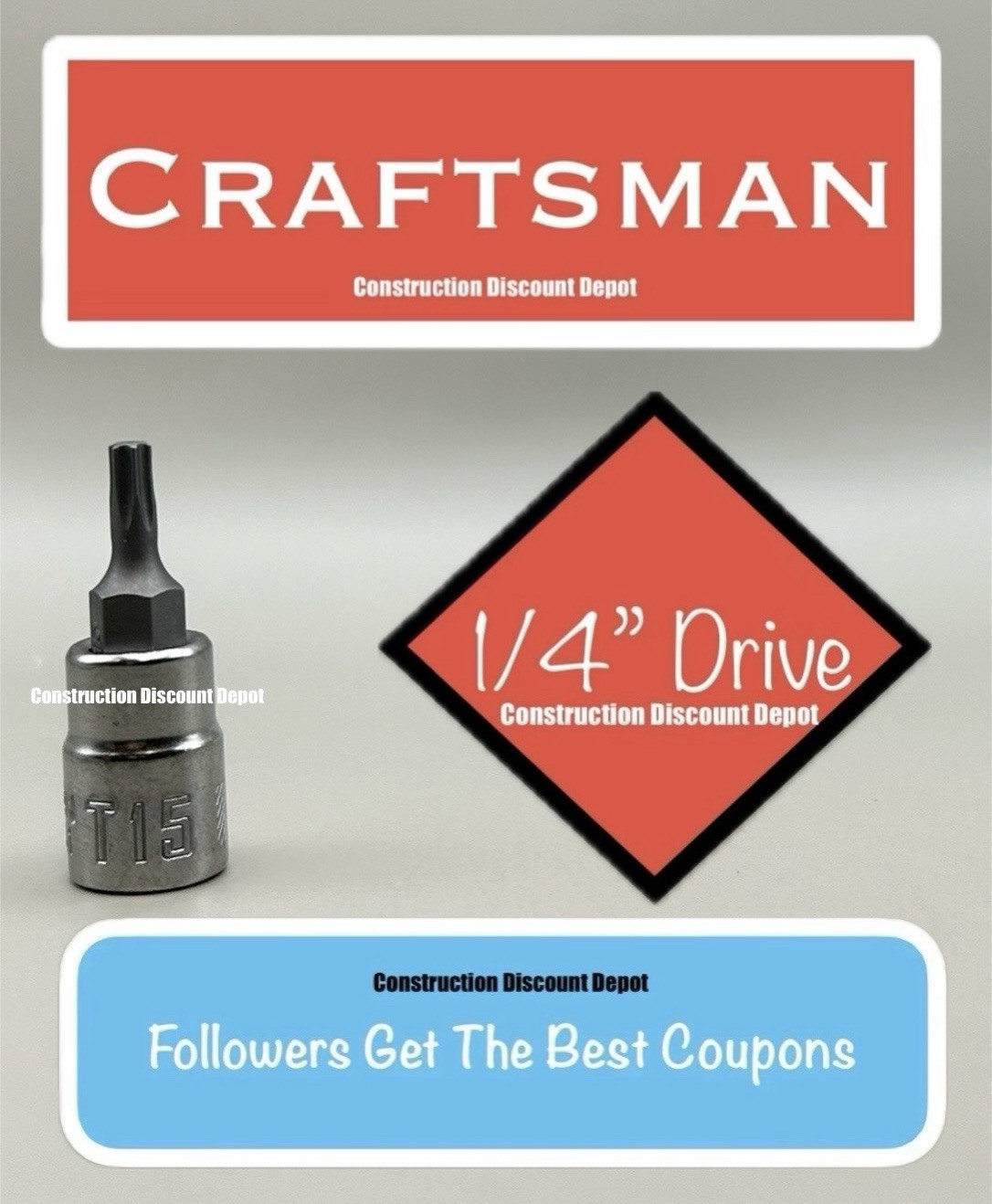 Craftsman T15 Torx Bit 1/4″ In. Drive Socket CMMT42661 T-15 Torx