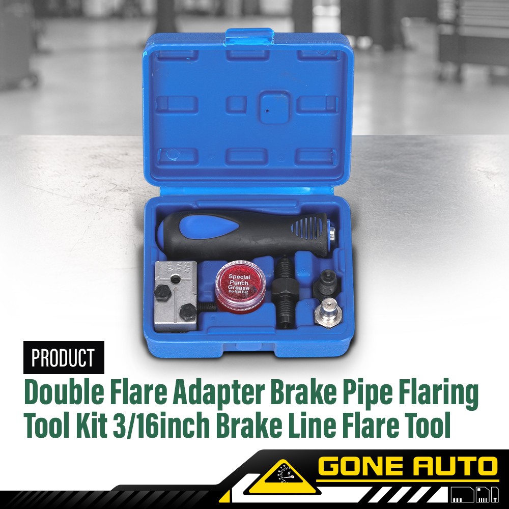 Double Flaring Hand Tool Kit Car Brake Pipe Repair Flare Adapter Set 3/16 Inch