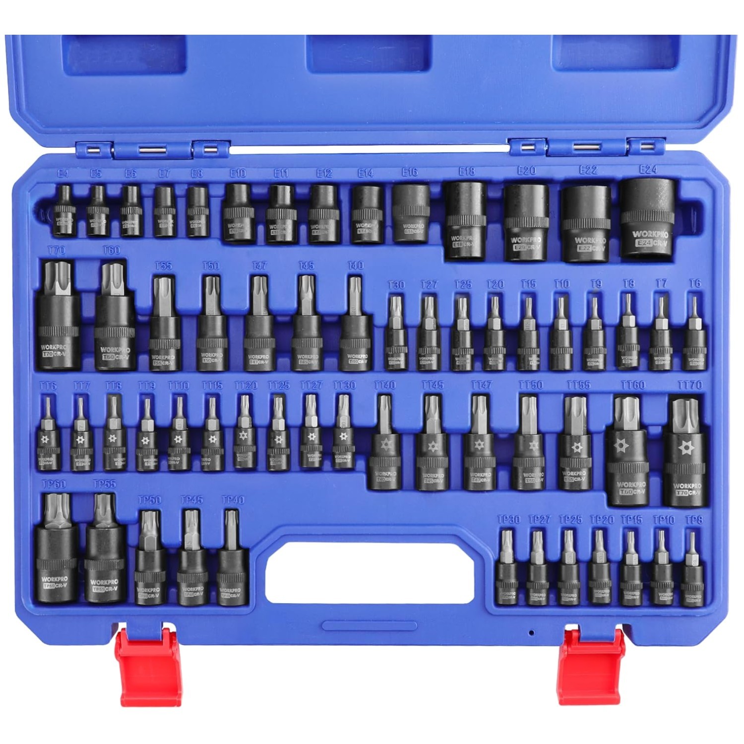 60-Piece Master Torx Bit Socket Set, CR-V & S2 Alloy Steel