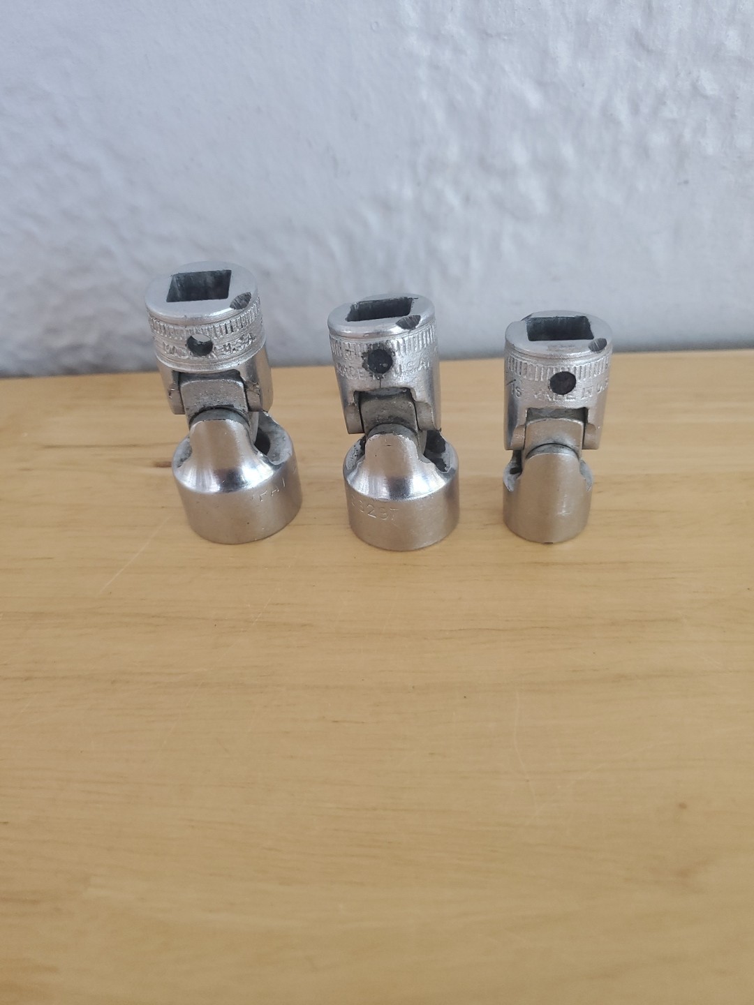 3 Snap On 3/8″DR Swivel Socket Adapters 12pt 11/16″FU22 5/8″F20 7/16″F14 USA