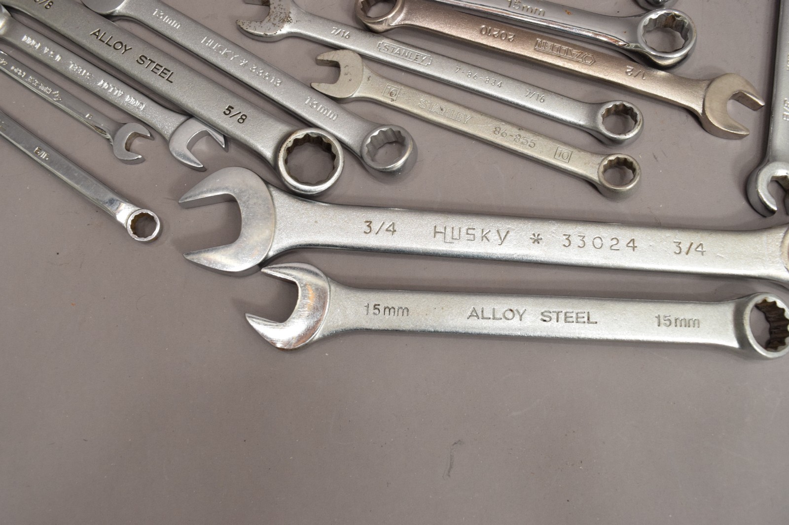 21 piece Mixed Wrench Lot Husky Crescent Stanley SAE Metric Ratcheting USA 5110