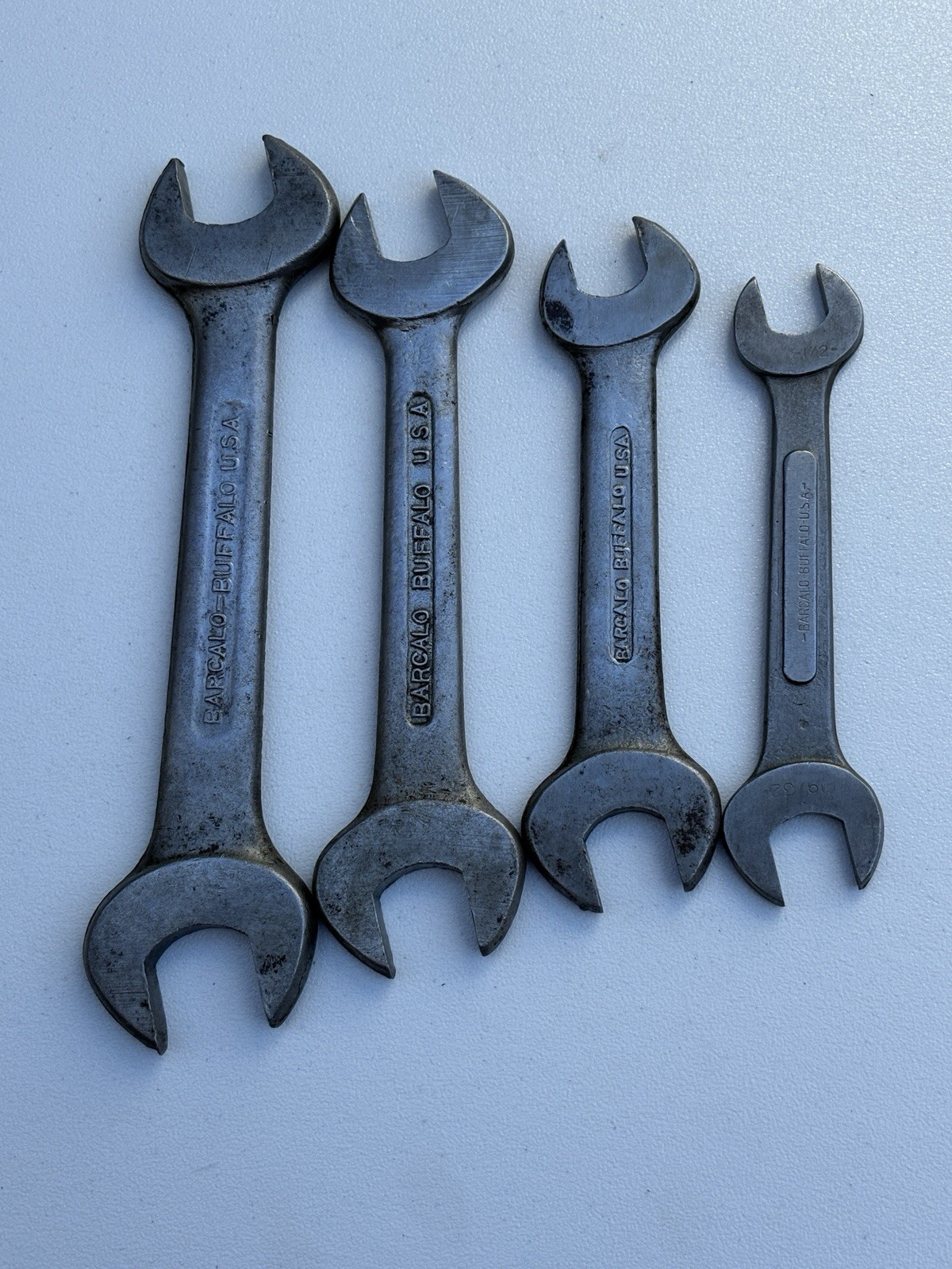 Vintage Barcalo Buffalo USA Drop Forged Open End Wrenches Lot of 4 7/8 3/4 19/32