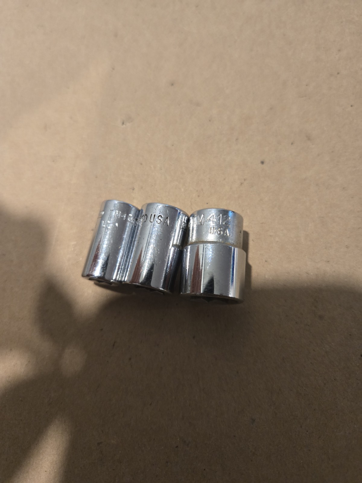 Snap On 1/4″ Drive 1/4″,5/16″,3/8″ 8PT SAE Chrome Double Square Sockets USA Lot